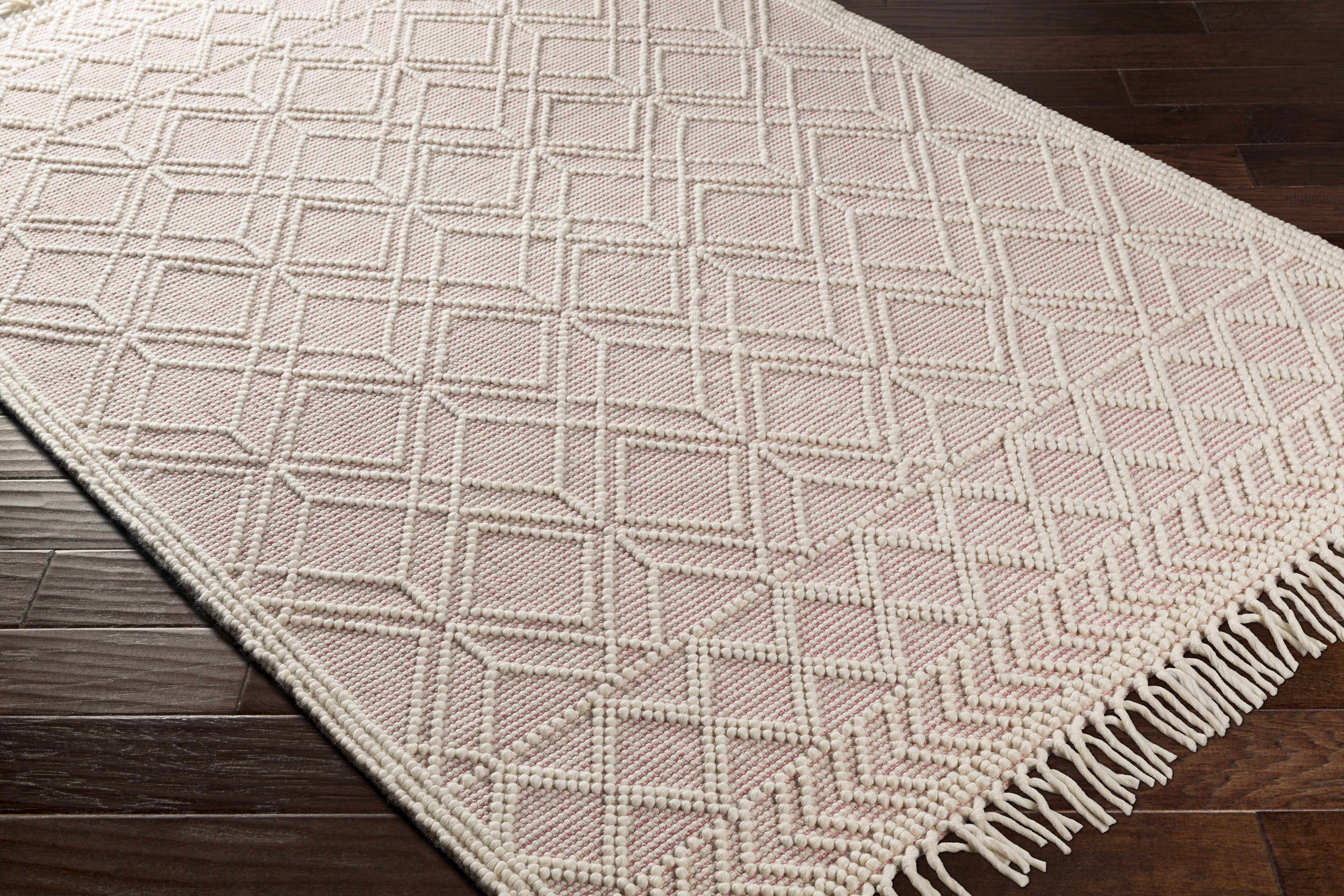 Ramsbury Pink Trellis Wool Rug - Decor Addict, LLC
