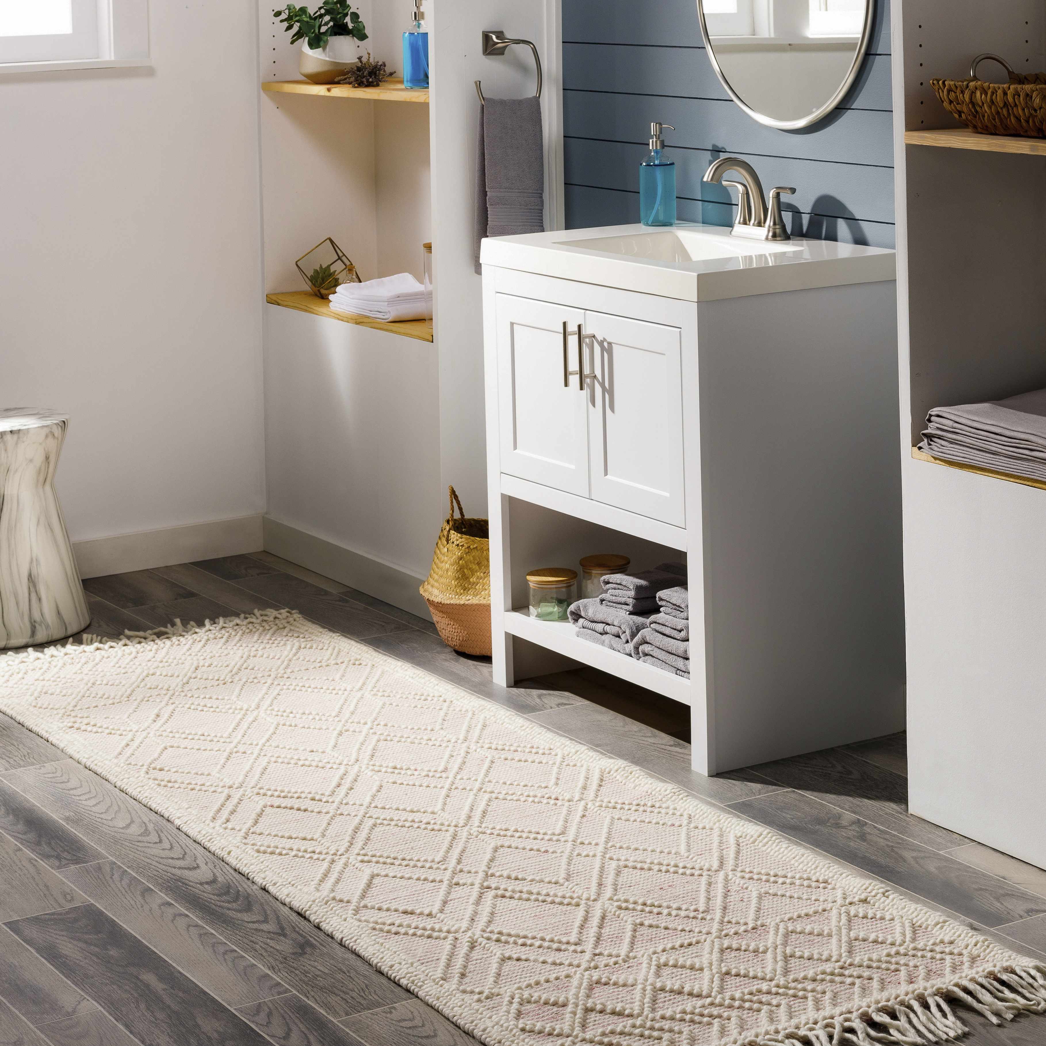 Ramsbury Pink Trellis Wool Rug - Decor Addict, LLC