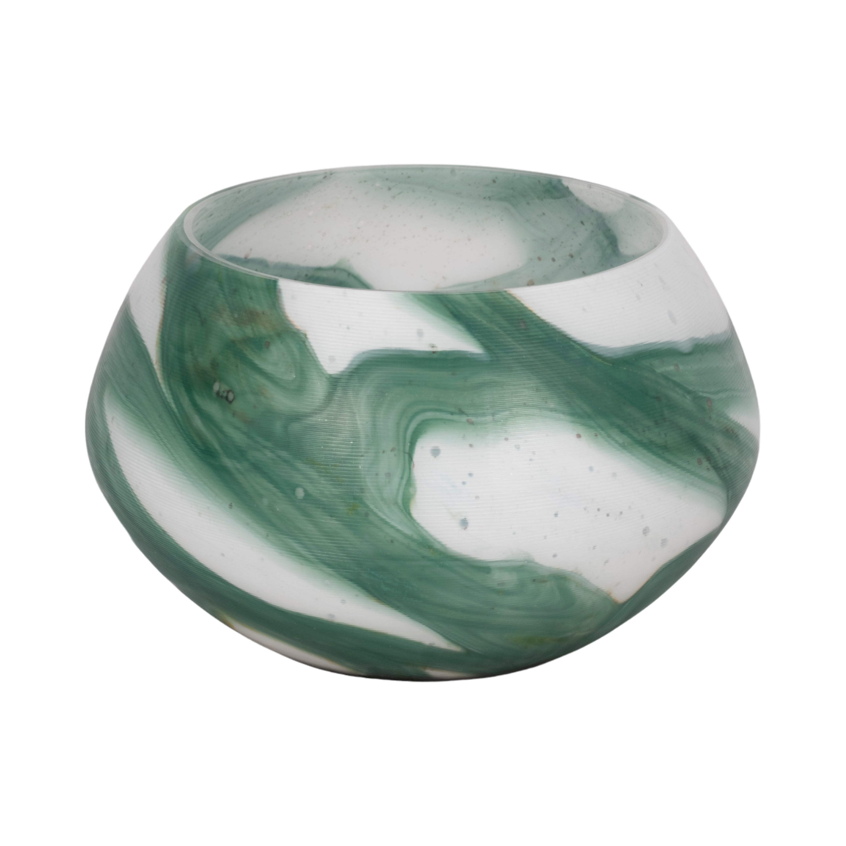 11" Ebb & Flow Bowl, Green/clear - Decor Addict, LLC