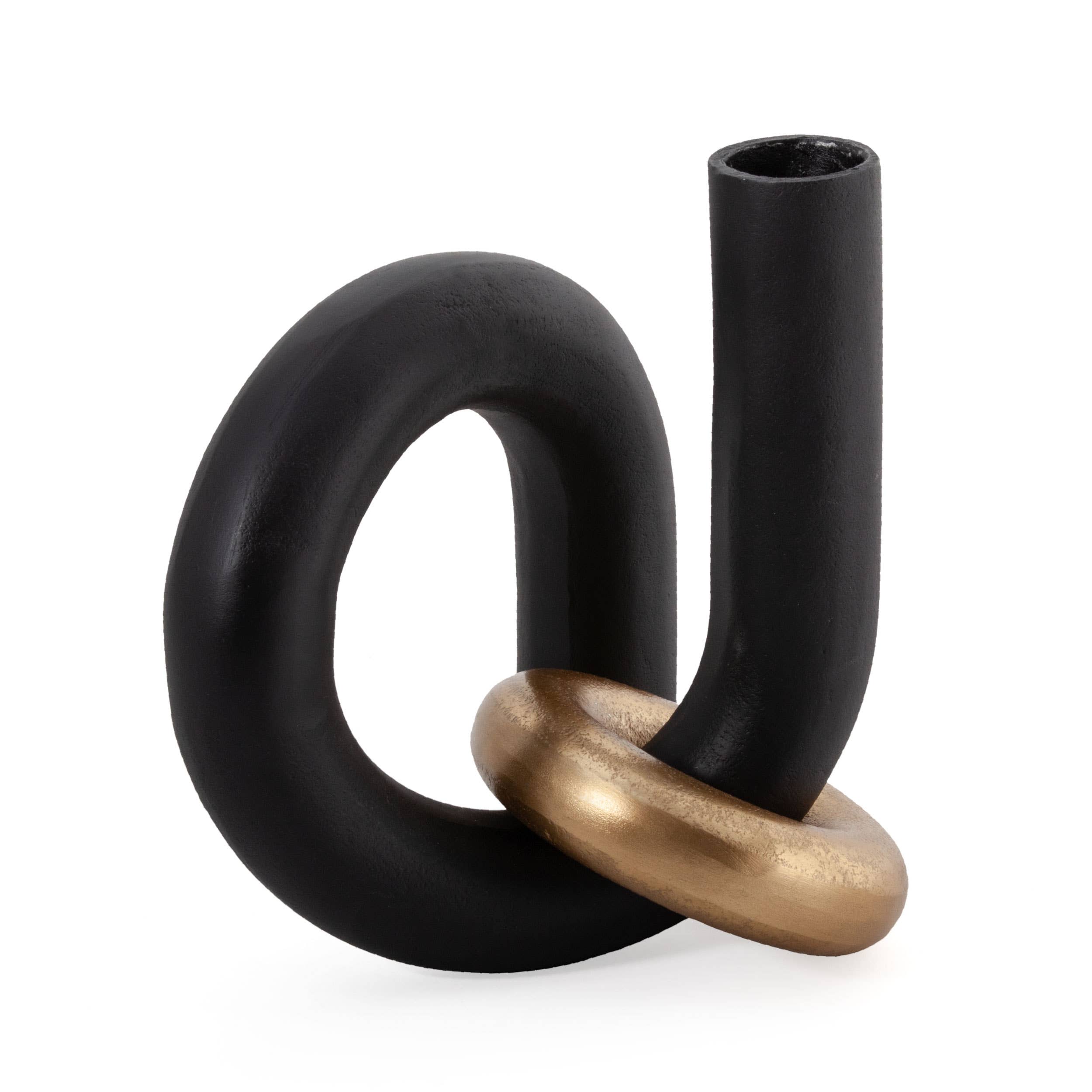 Kaia Decorative Metal Sculpture: Rough Gold/black Finish - Decor Addict, LLC