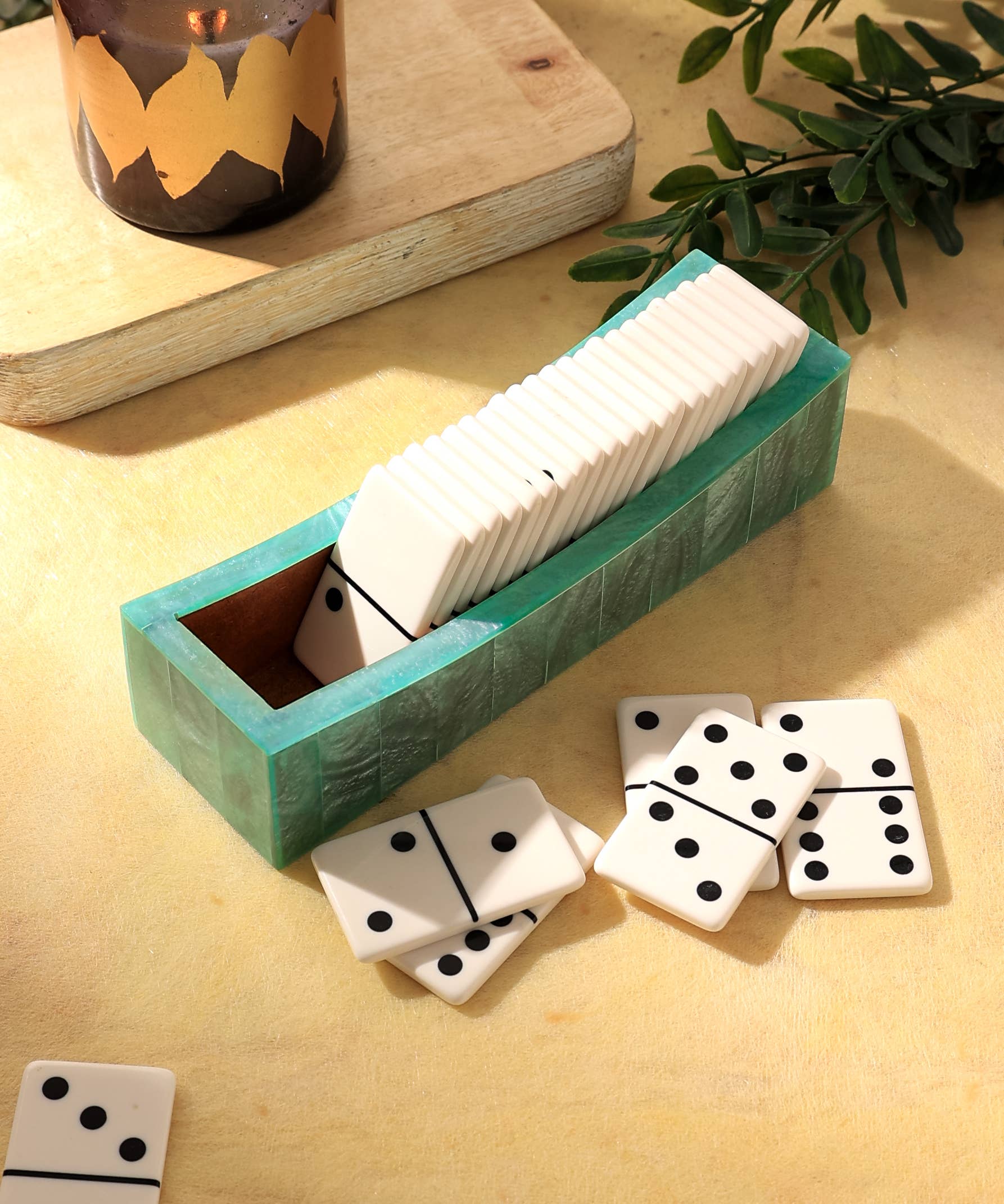 Dominos - White Set of 28 Chips - Decor Addict, LLC