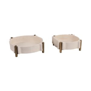 Terrace EcoMix Tray, Beige & Gold (Set of 2)