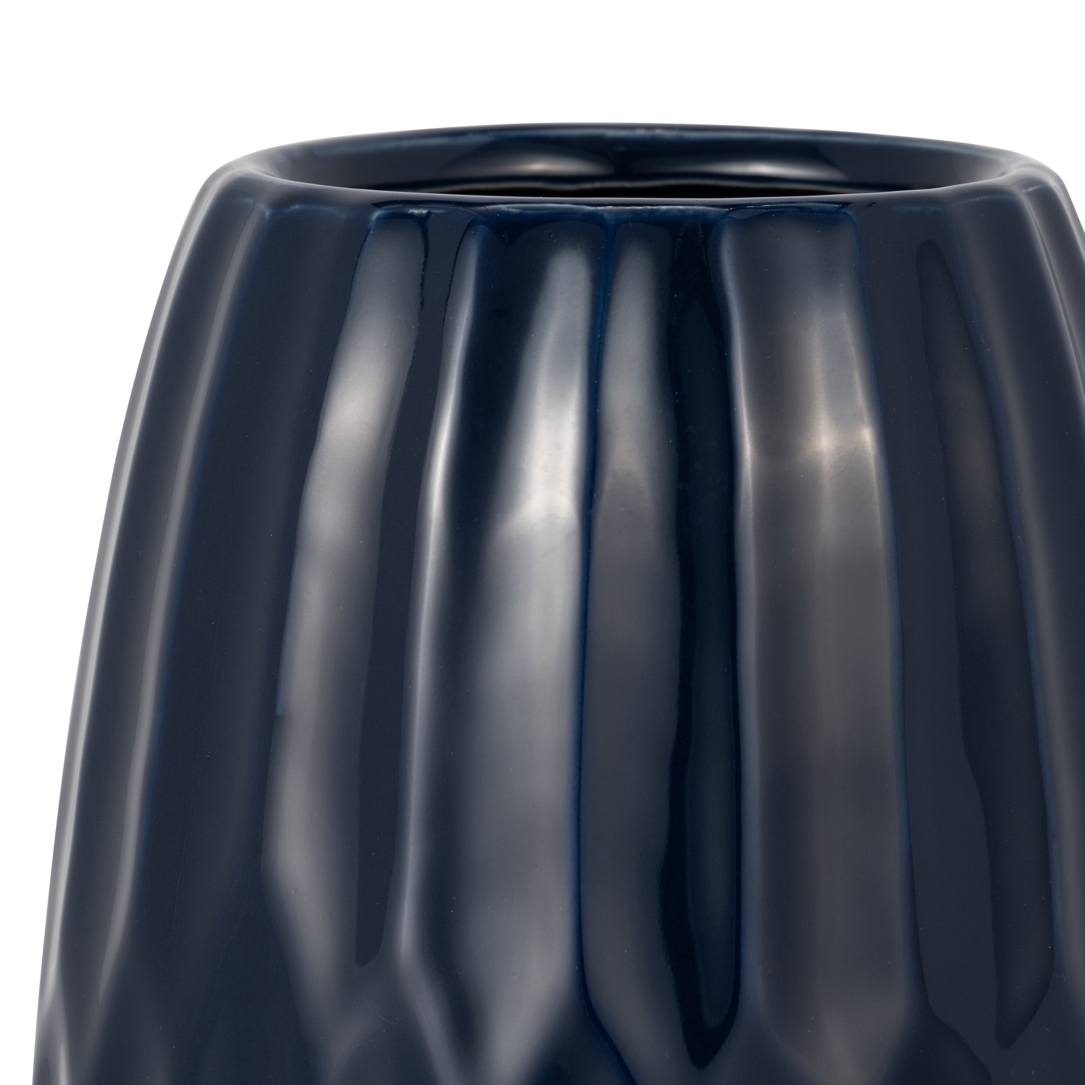 Ceramic 14" Vase , Navy Blue - Decor Addict, LLC