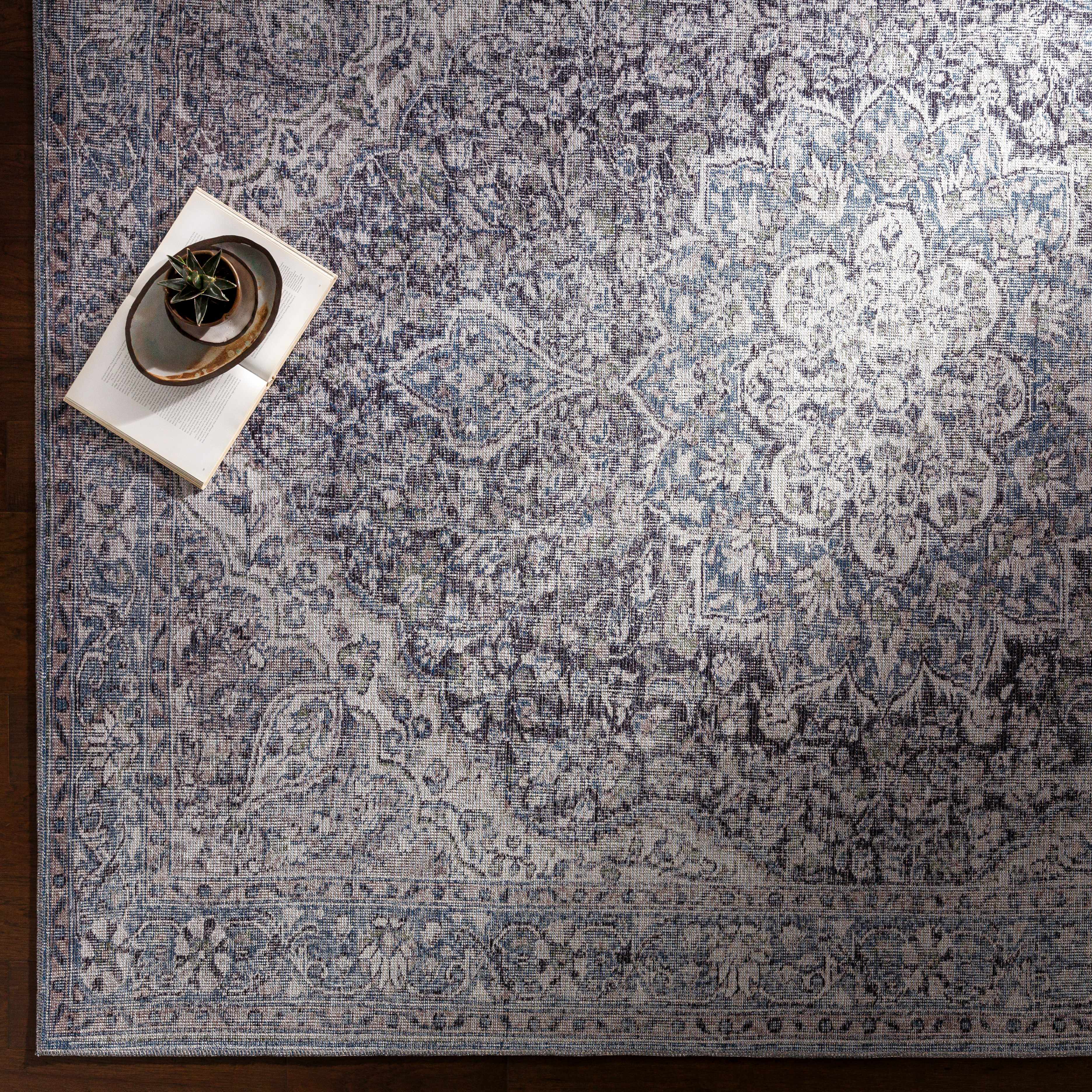 Tavas Blue Medallion Washable Rug - Decor Addict, LLC