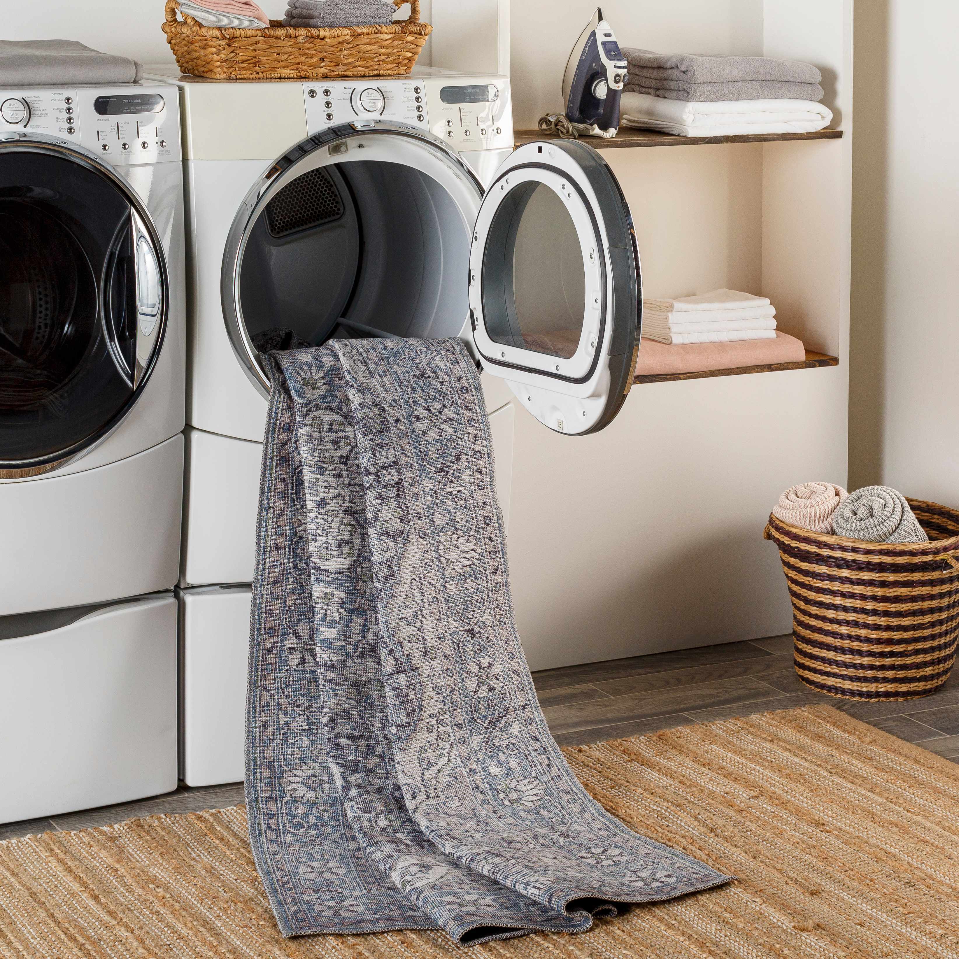 Tavas Blue Medallion Washable Rug - Decor Addict, LLC