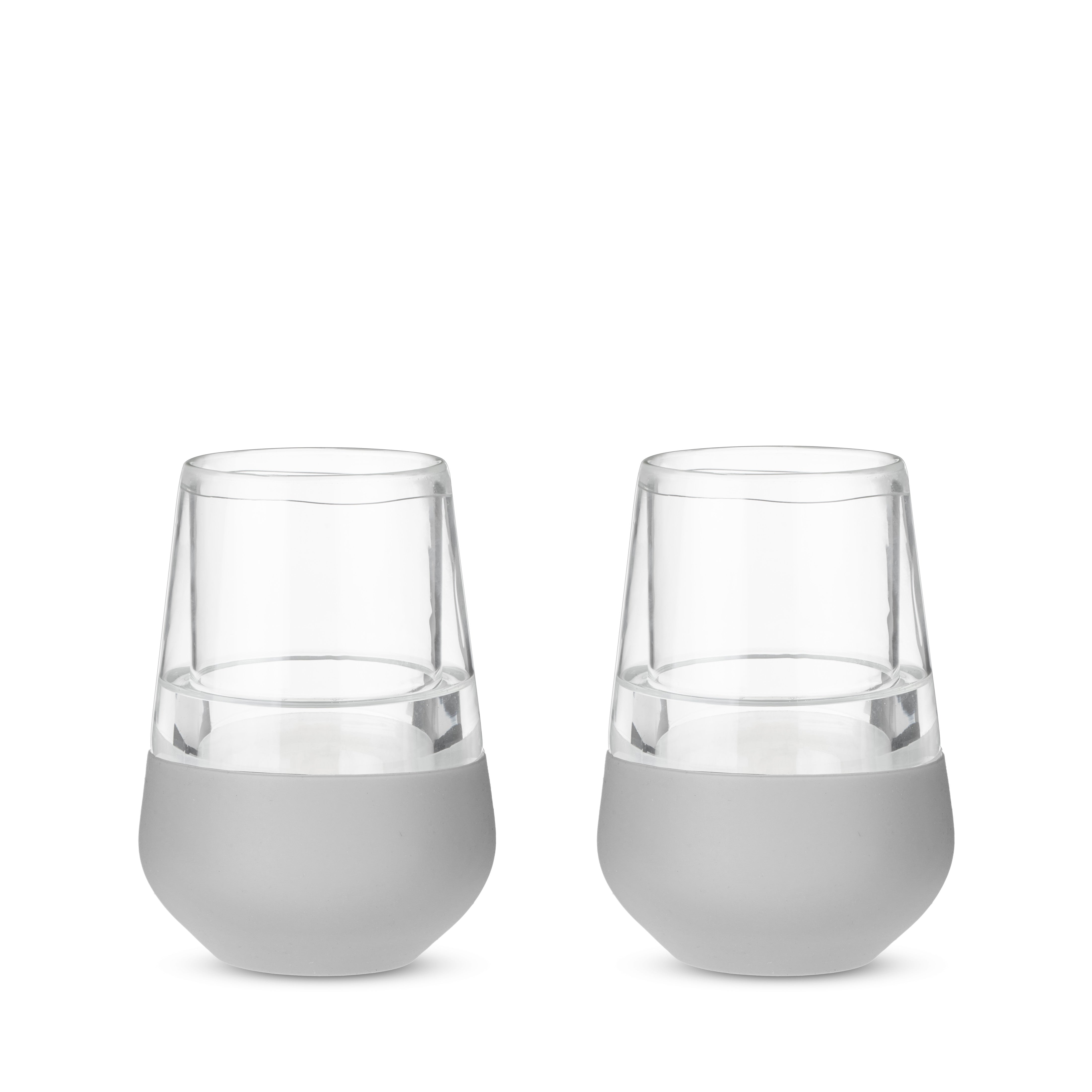 Glass Wine FREEZE™ in Gray, Set of 2 - Decor Addict, LLC