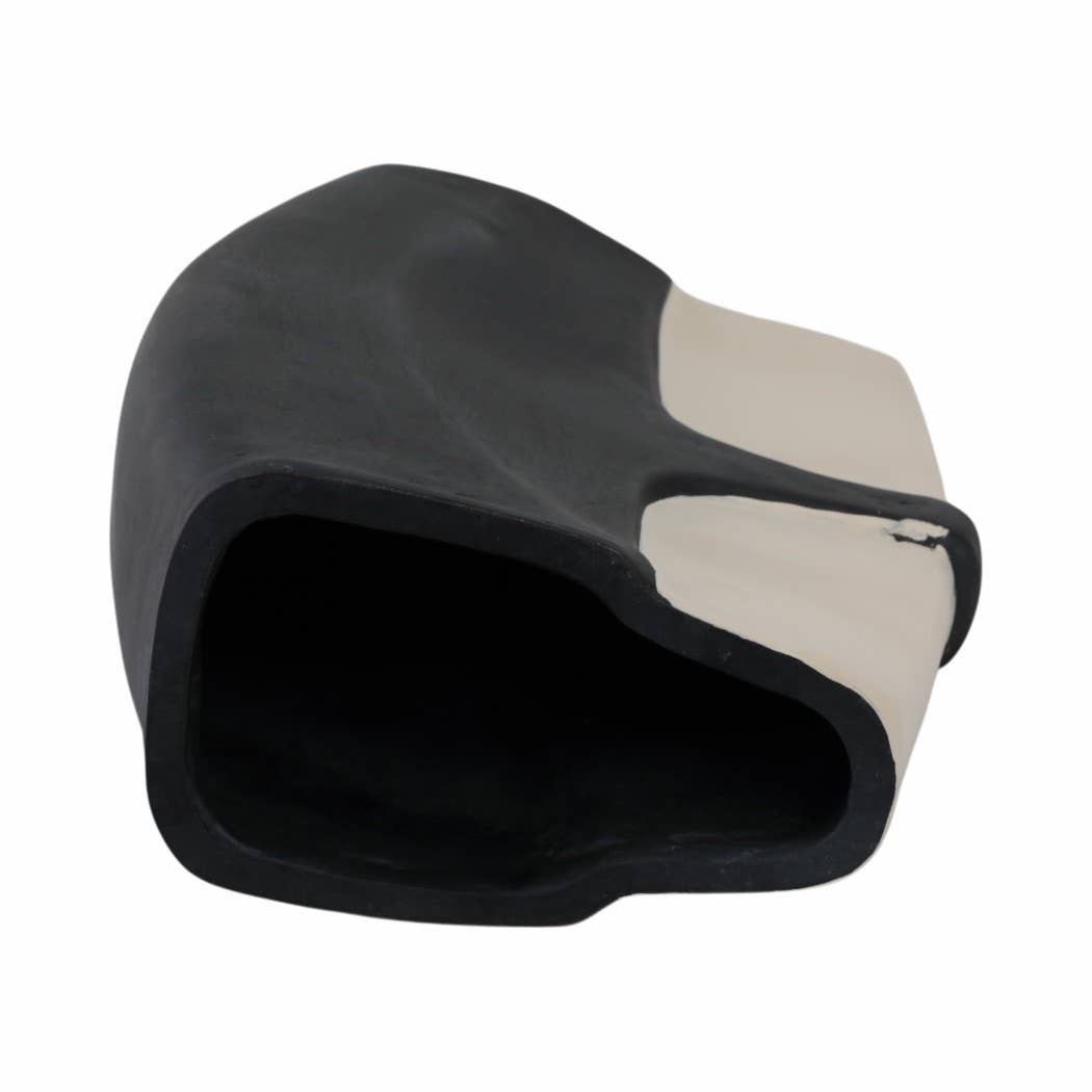 Decorative Vase - Black/Tan Ecomix Small Silhouette, 15 in. - Decor Addict, LLC