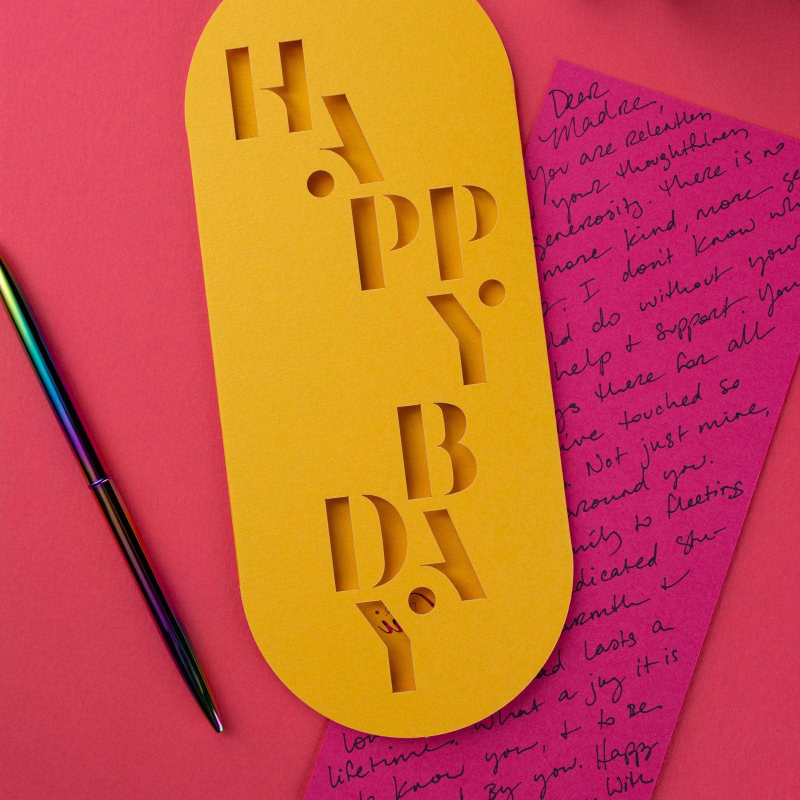 Happy Bday #10 Slim Sleeve Card - Citrus - Decor Addict, LLC