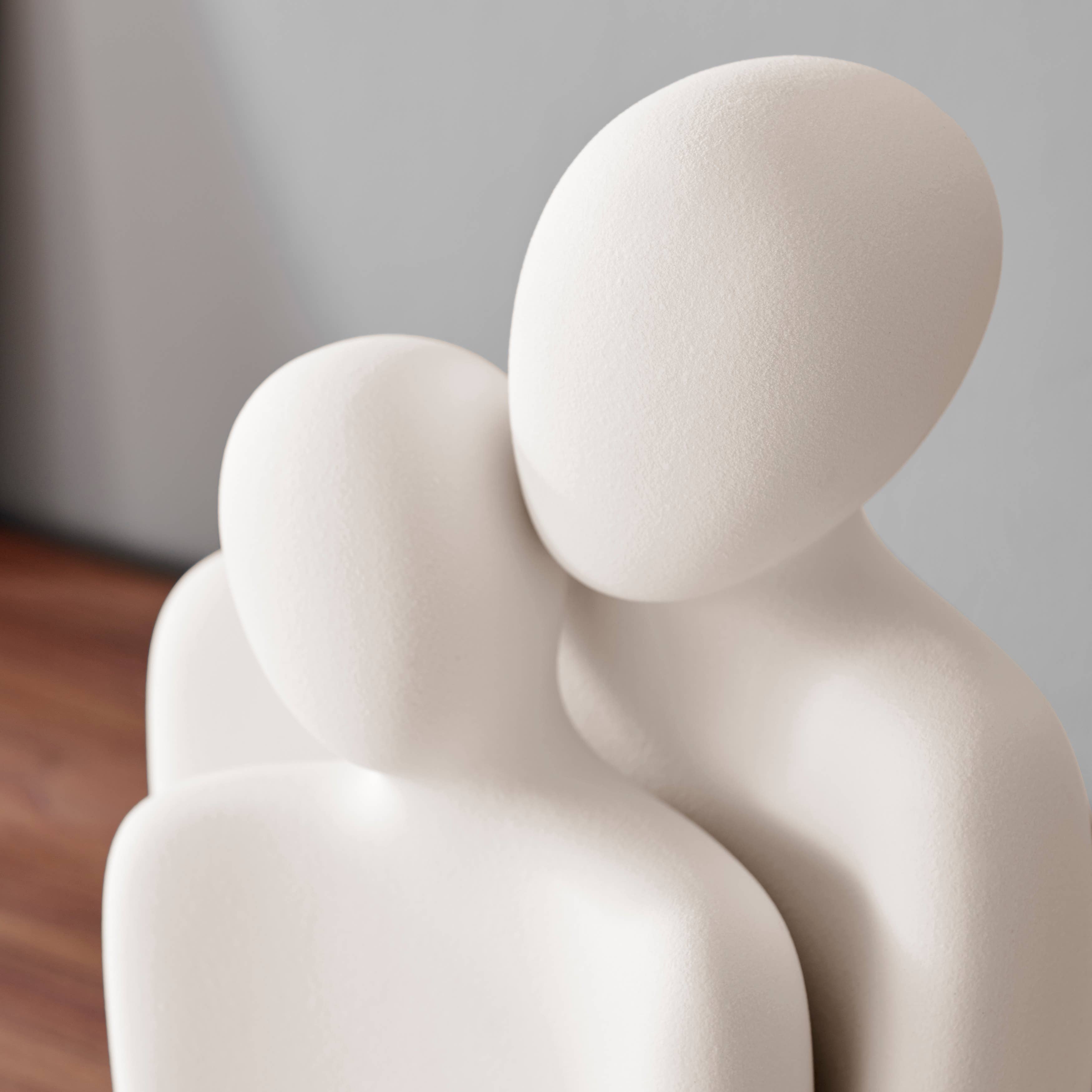 Hans Cream Nesting Couple Matte Ceramic Sculpture Set - Decor Addict, LLC