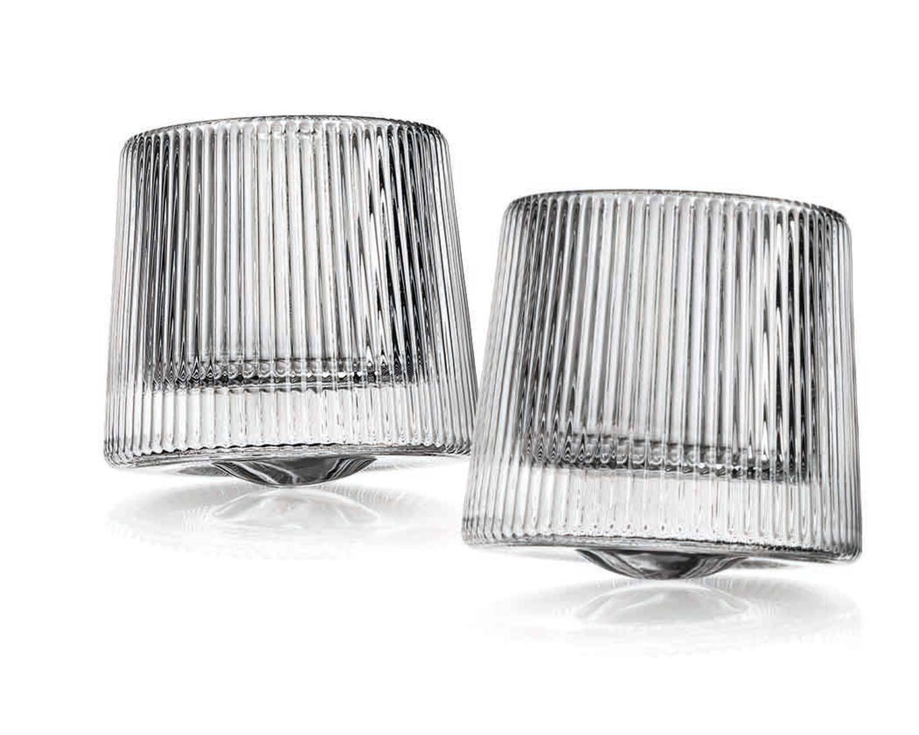 Set of Two Orbit Spinning Dof Glasses: Non Leaded Crystal - Decor Addict, LLC