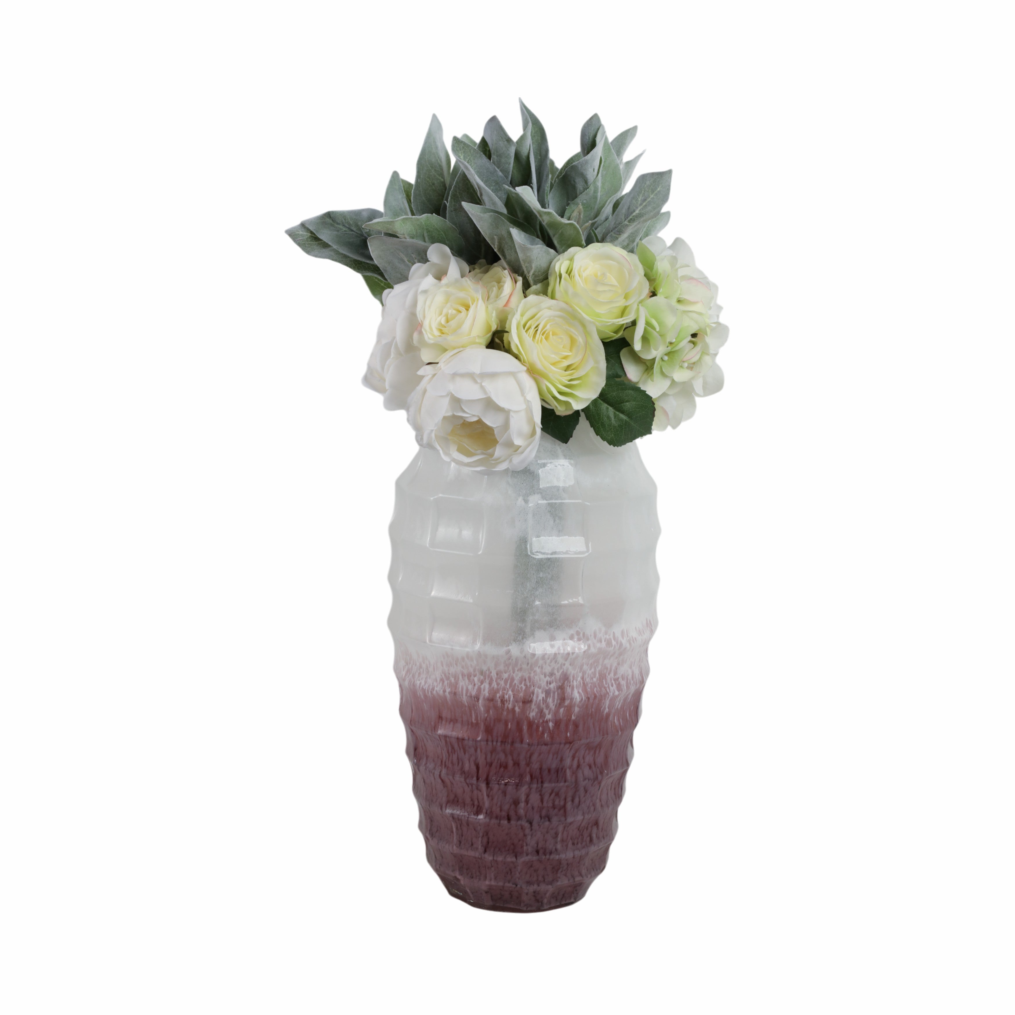 Glass, 16"h 2-tone Vase, Blush - Decor Addict, LLC