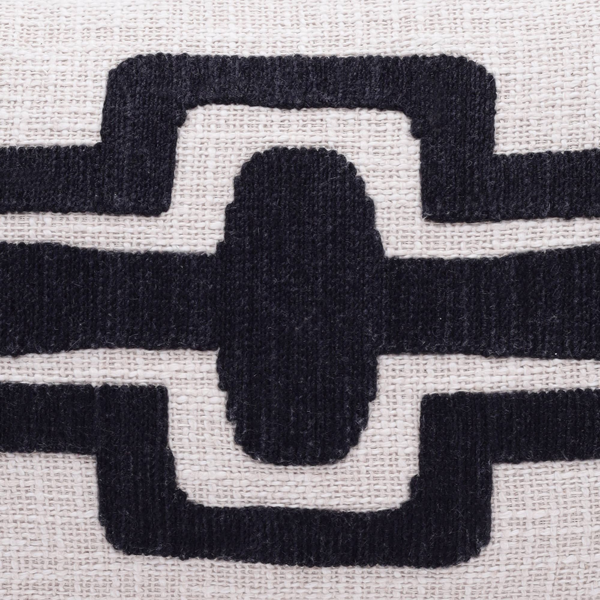 Seanna Geometric Handmade Decorative Throw Pillow: Onyx/ivory / 24" x 24" - Decor Addict, LLC