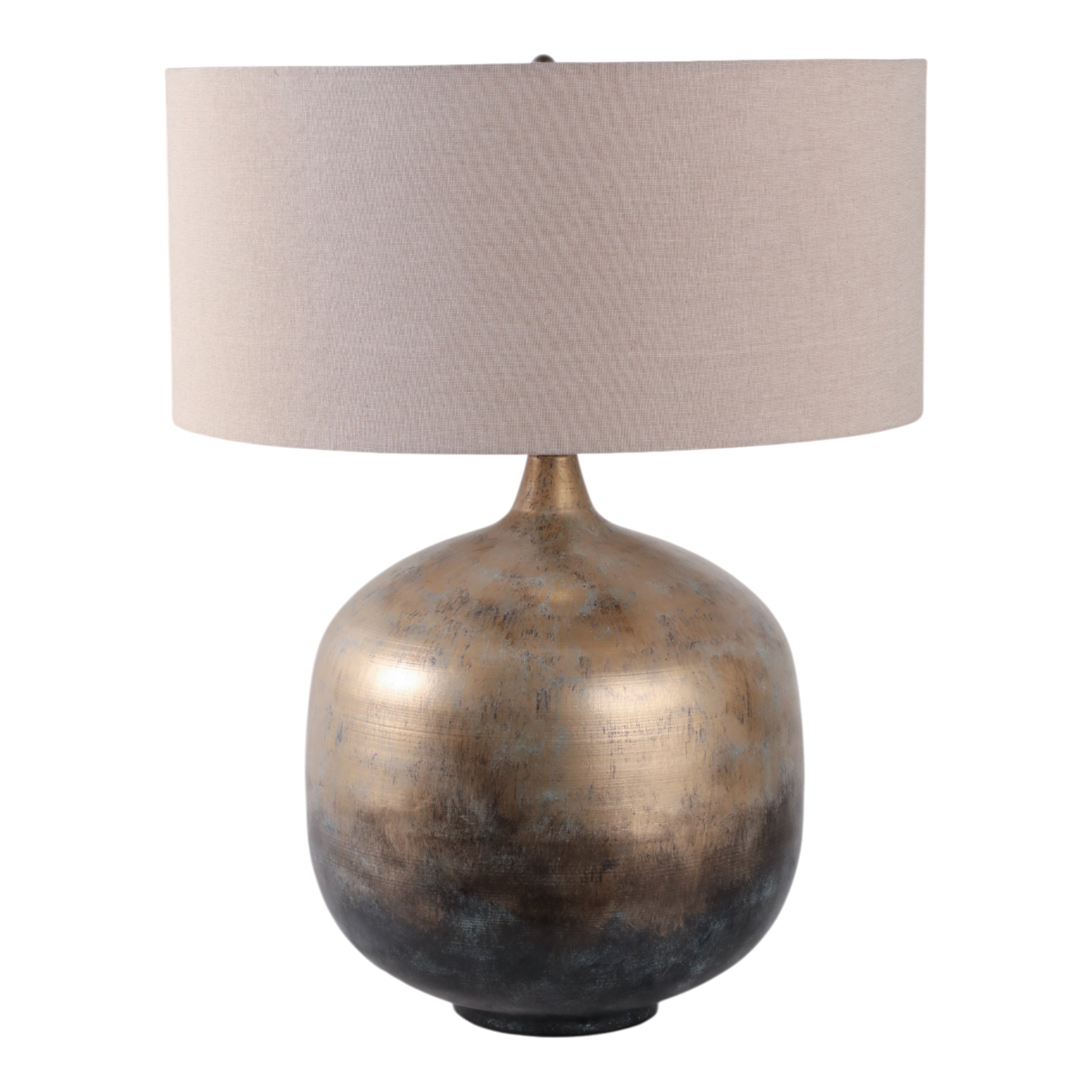 28x22" Metal Base Table Lamp, Brown Multi - Decor Addict, LLC