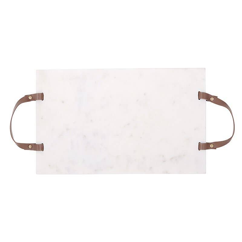 Marble Board with Leather Handles - Decor Addict, LLC