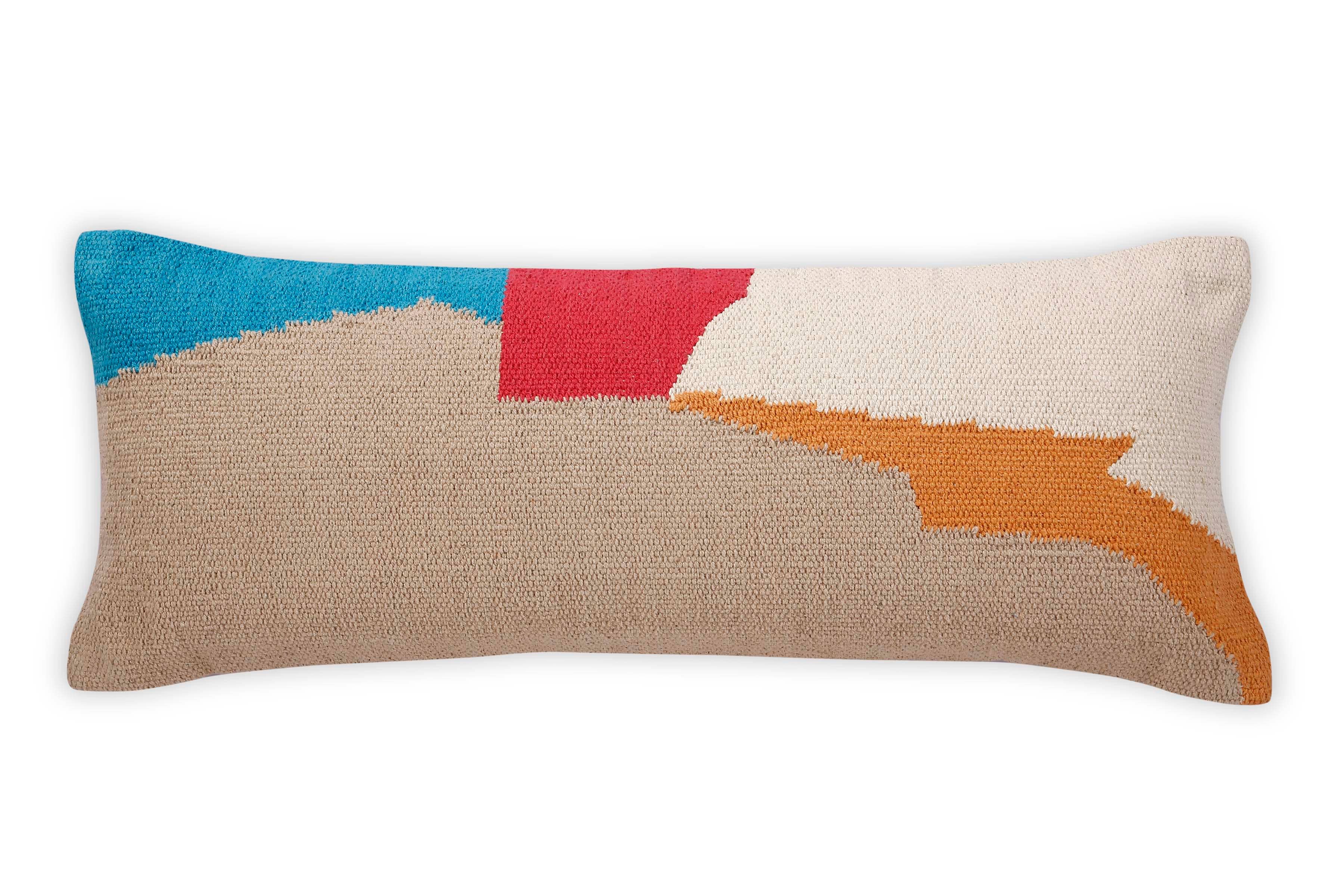 Leh Handcrafted Lumbar Pillow, Multi- 12x30 Inch: CUSHION COVER WITH INSERT - Decor Addict, LLC