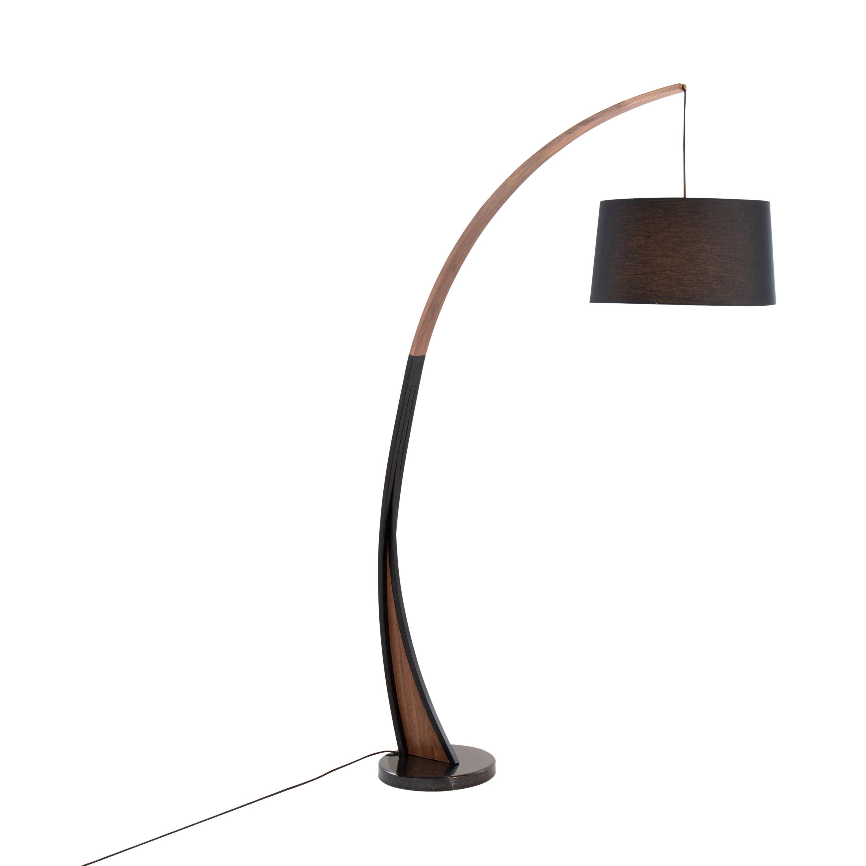 Noah Floor Lamp: Walnut, Black - Decor Addict, LLC