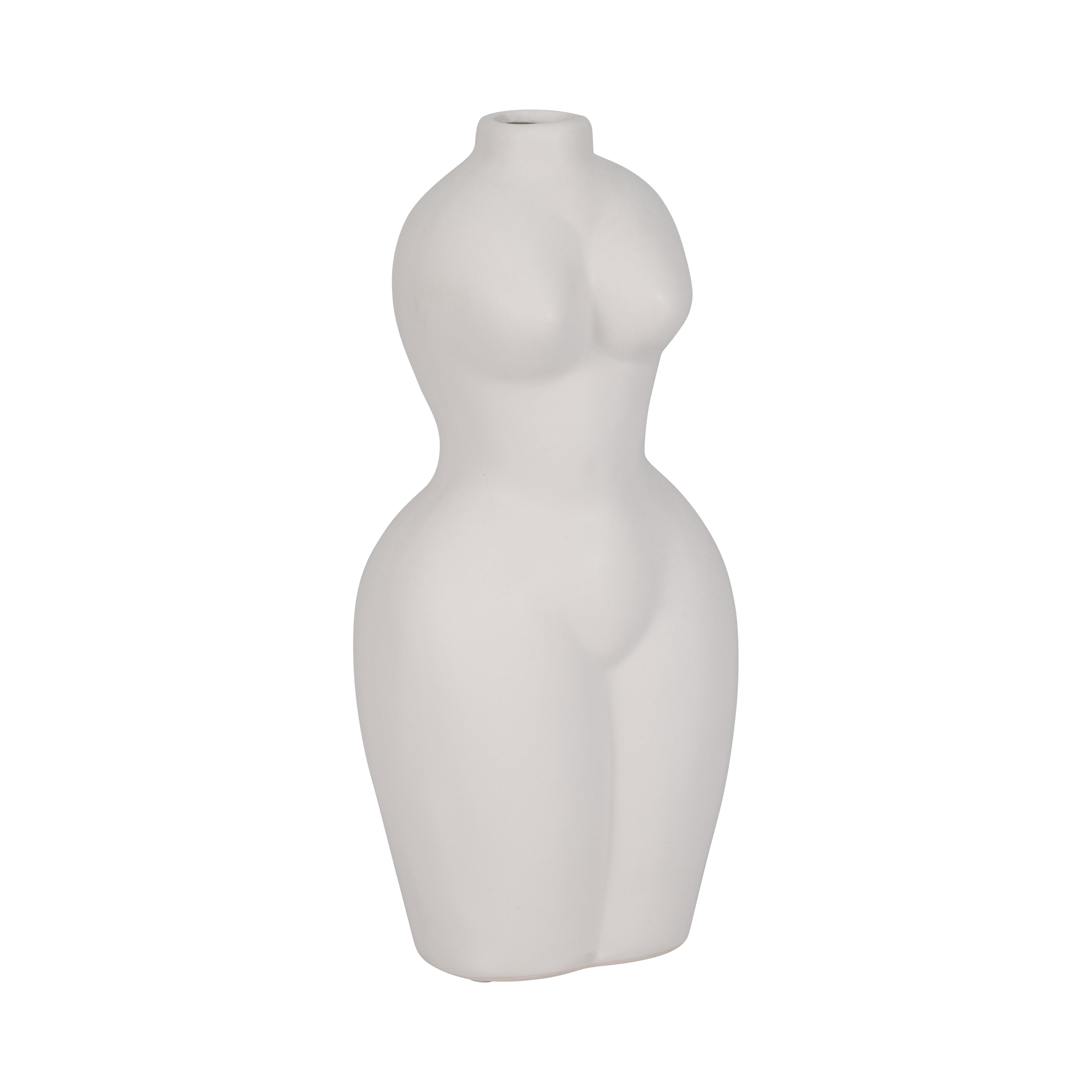 Dol, 12"h Torso Vase, White - Decor Addict, LLC