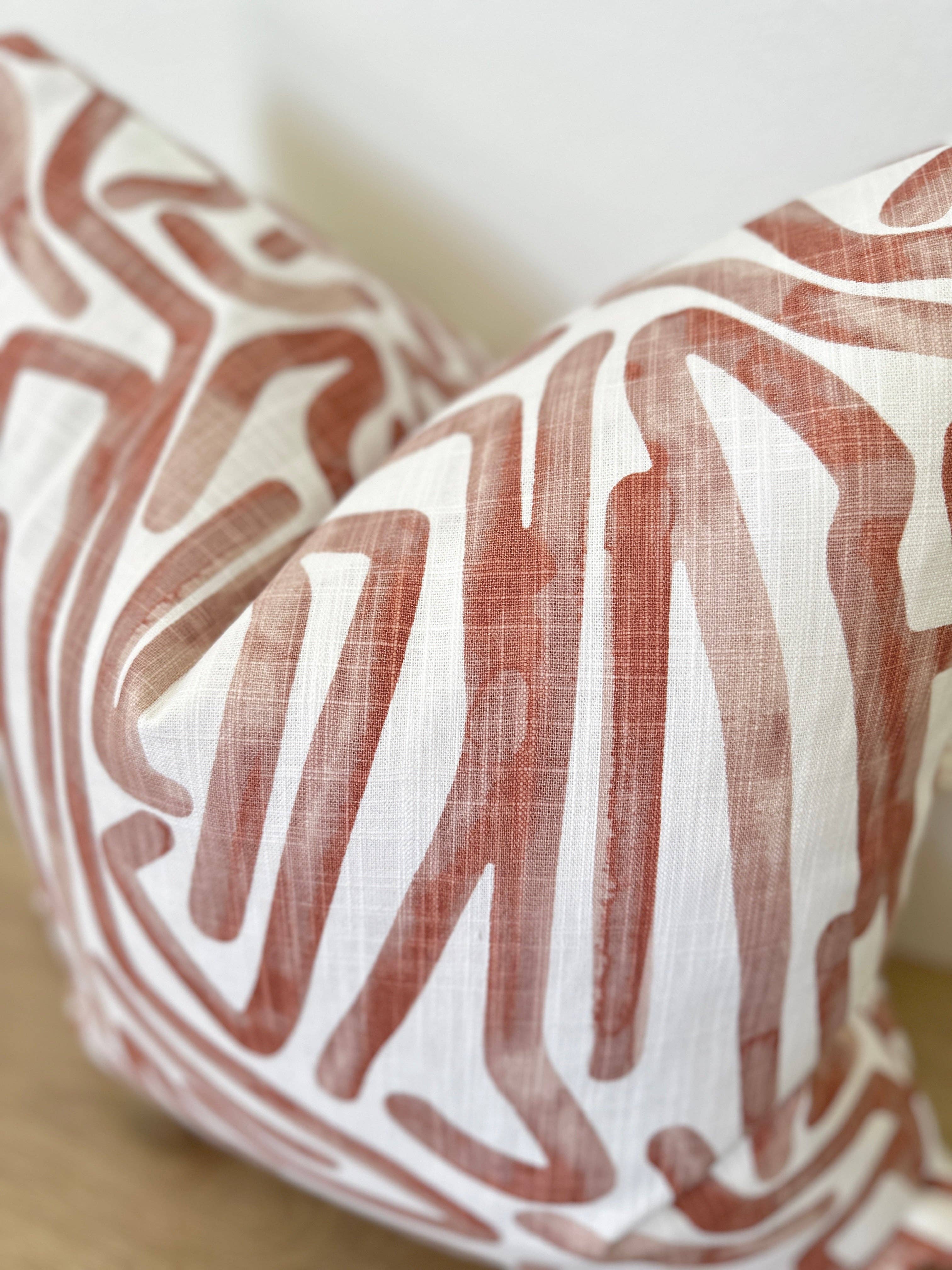 Labyrinth Pillow Cover - Salmon: 20x20 - Decor Addict, LLC