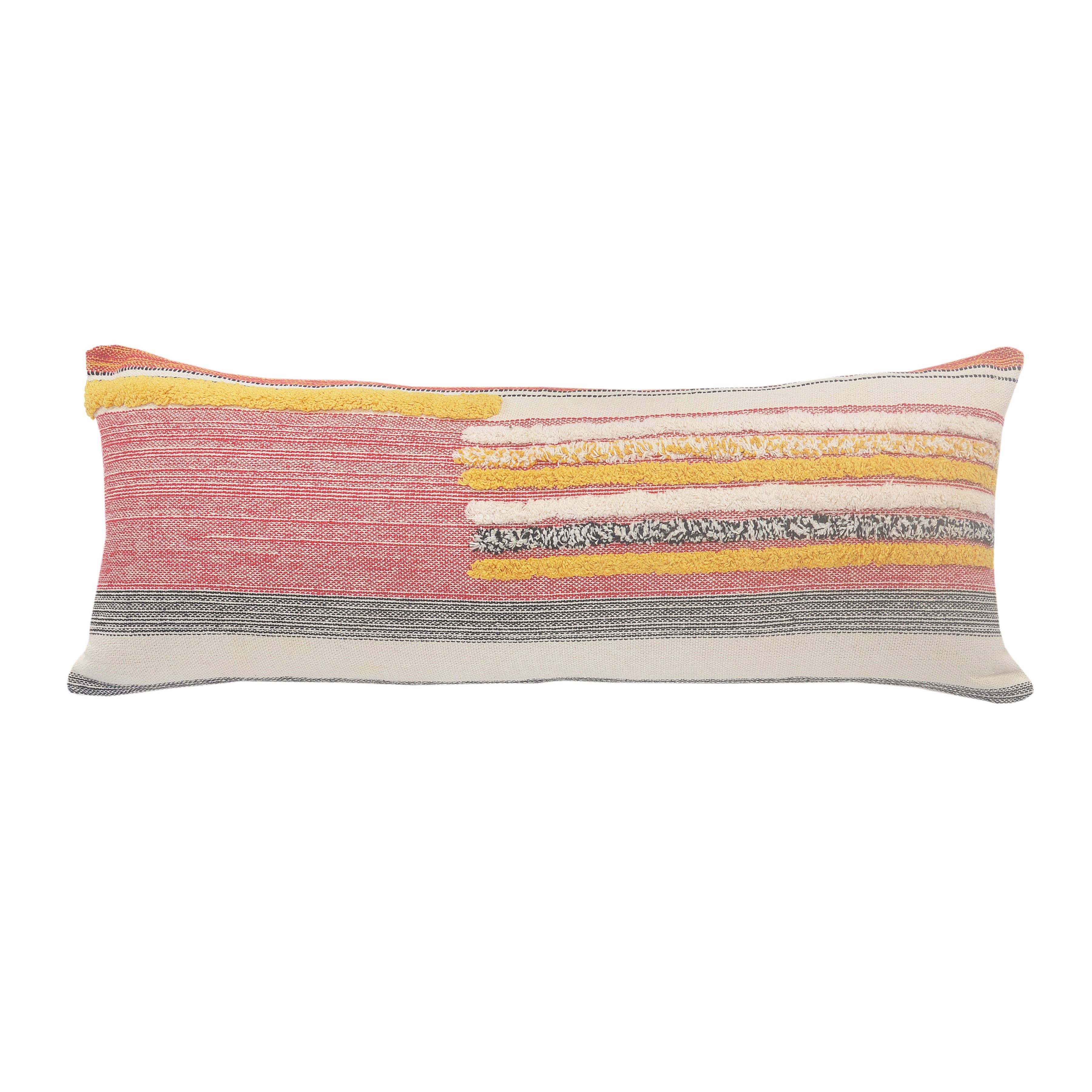 Multi-Lined Throw Pillow: Multi / 14" x 36" / Poly Filled - Decor Addict, LLC