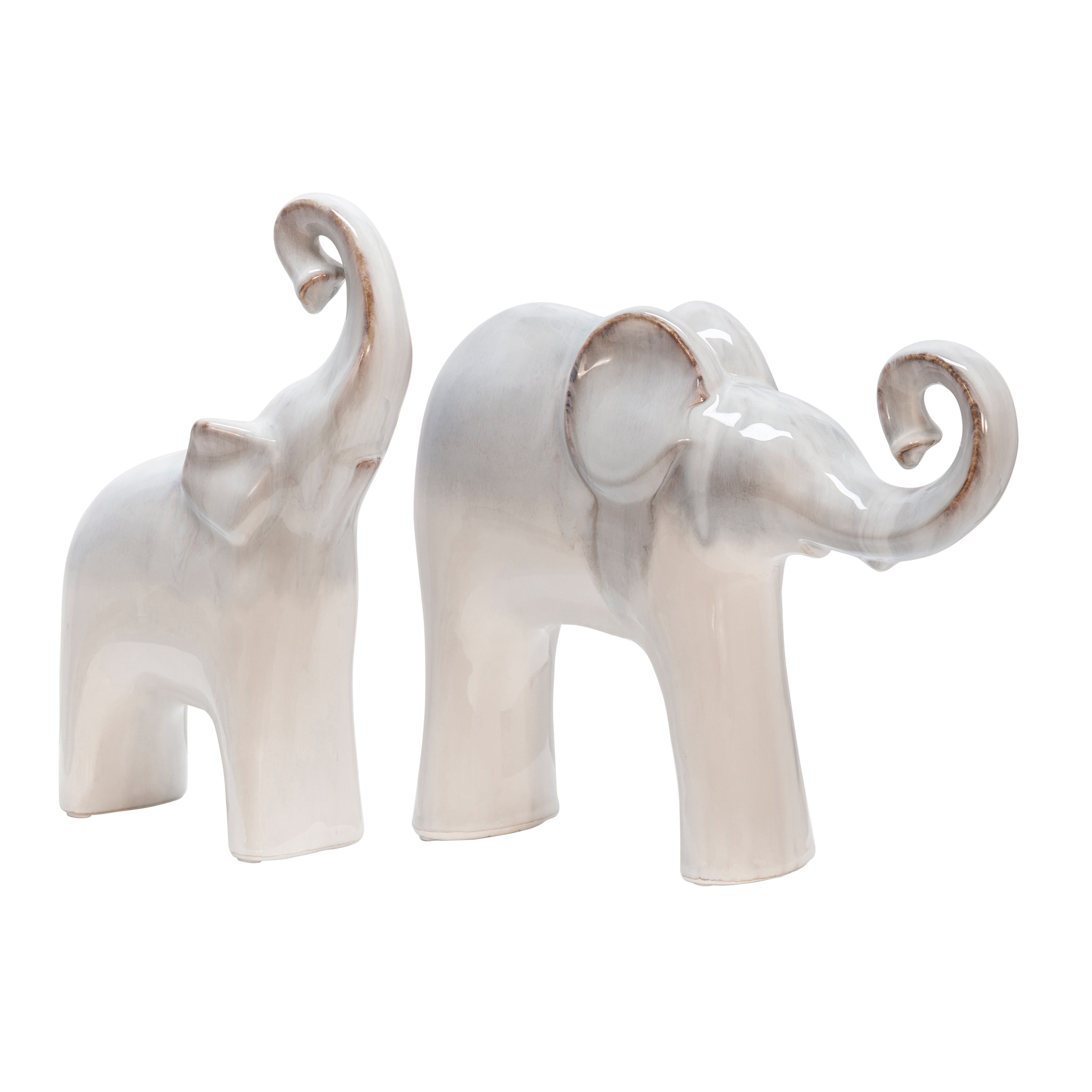 Ceramic 6x11" Elephant, Cream - Decor Addict, LLC