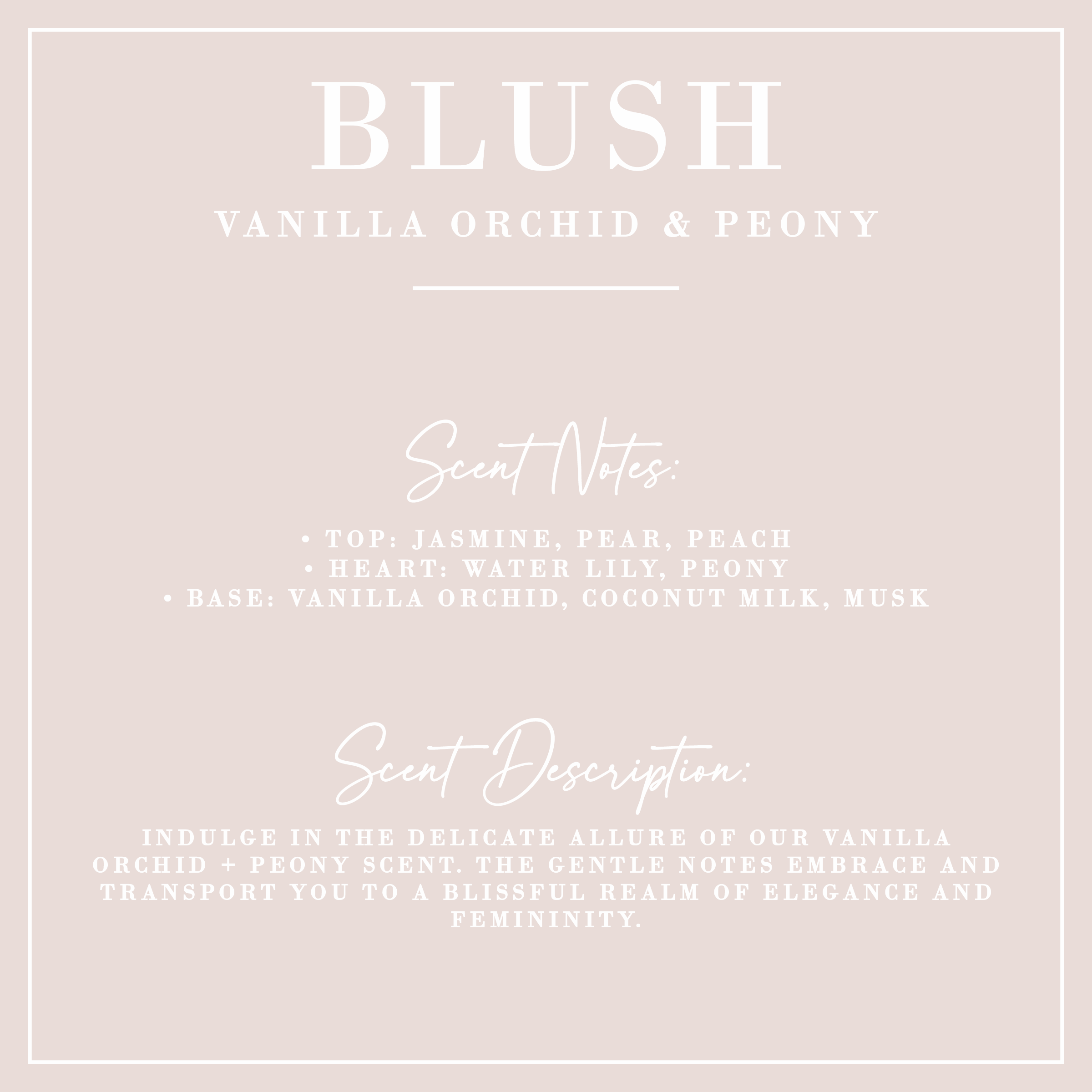 BLUSH | Vanilla Orchid + Peony Candle | Luxe Collection: 12 oz - Decor Addict, LLC