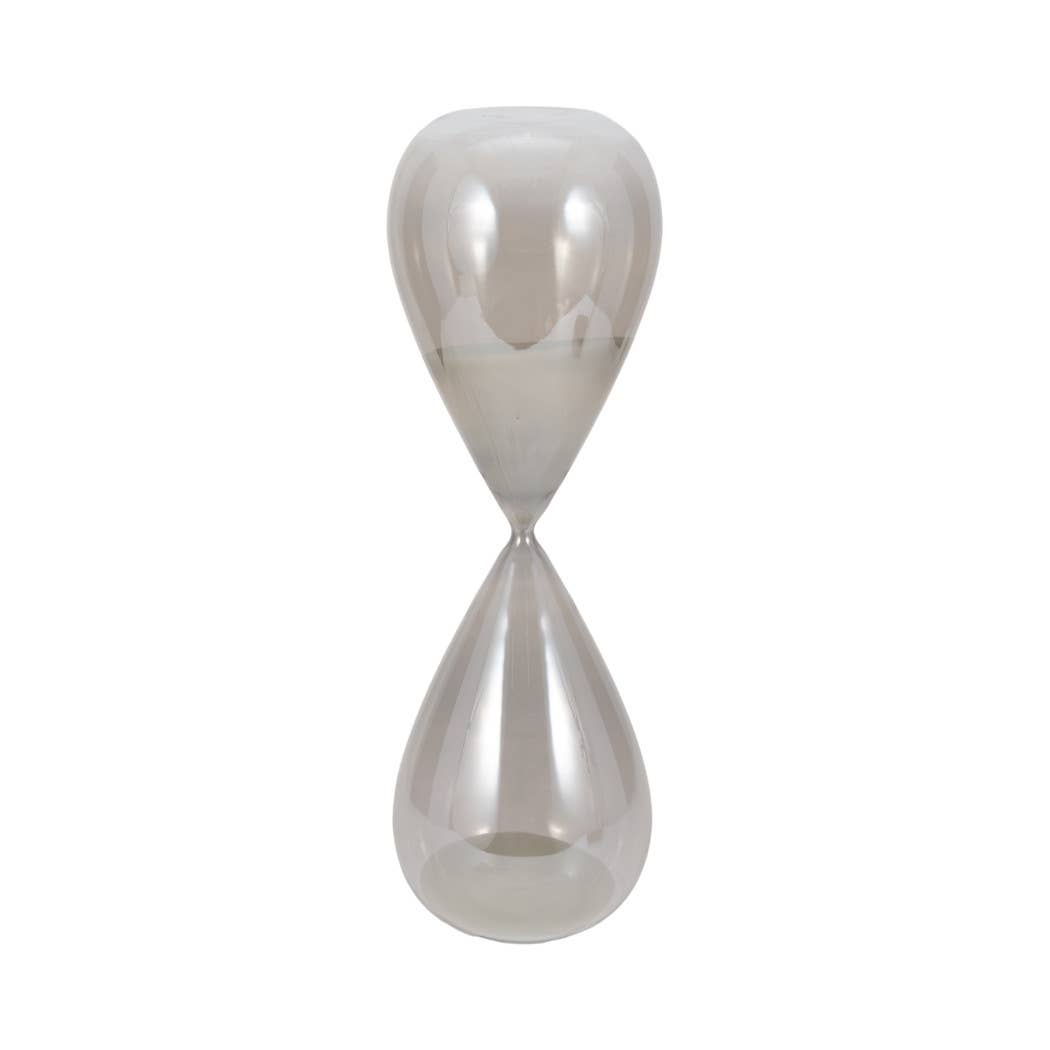 Glass Small Teardrop Silhouette Hourglass - Grey, 20 in. - Decor Addict, LLC