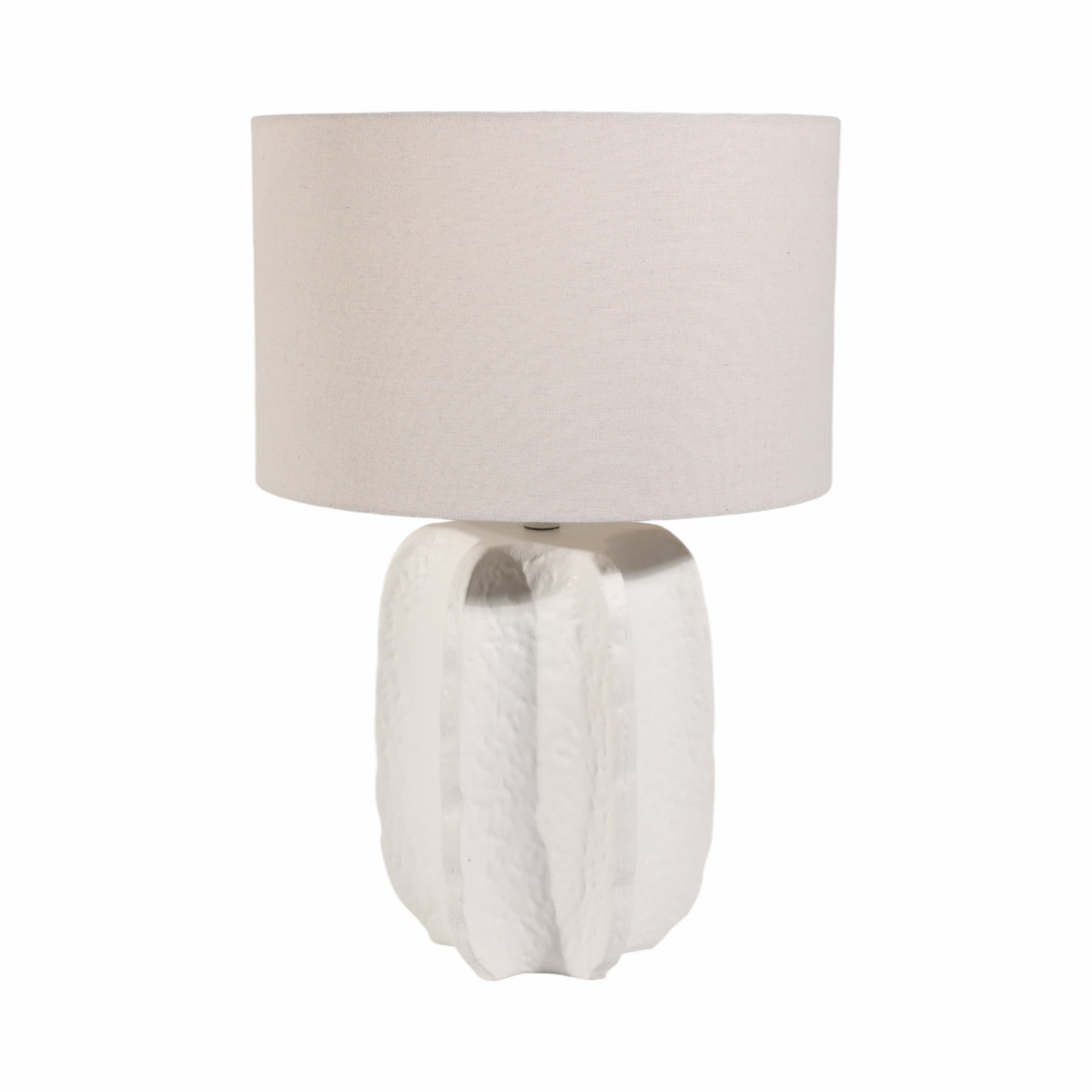 24" Textured Jagged Table Lamp, White - Decor Addict, LLC