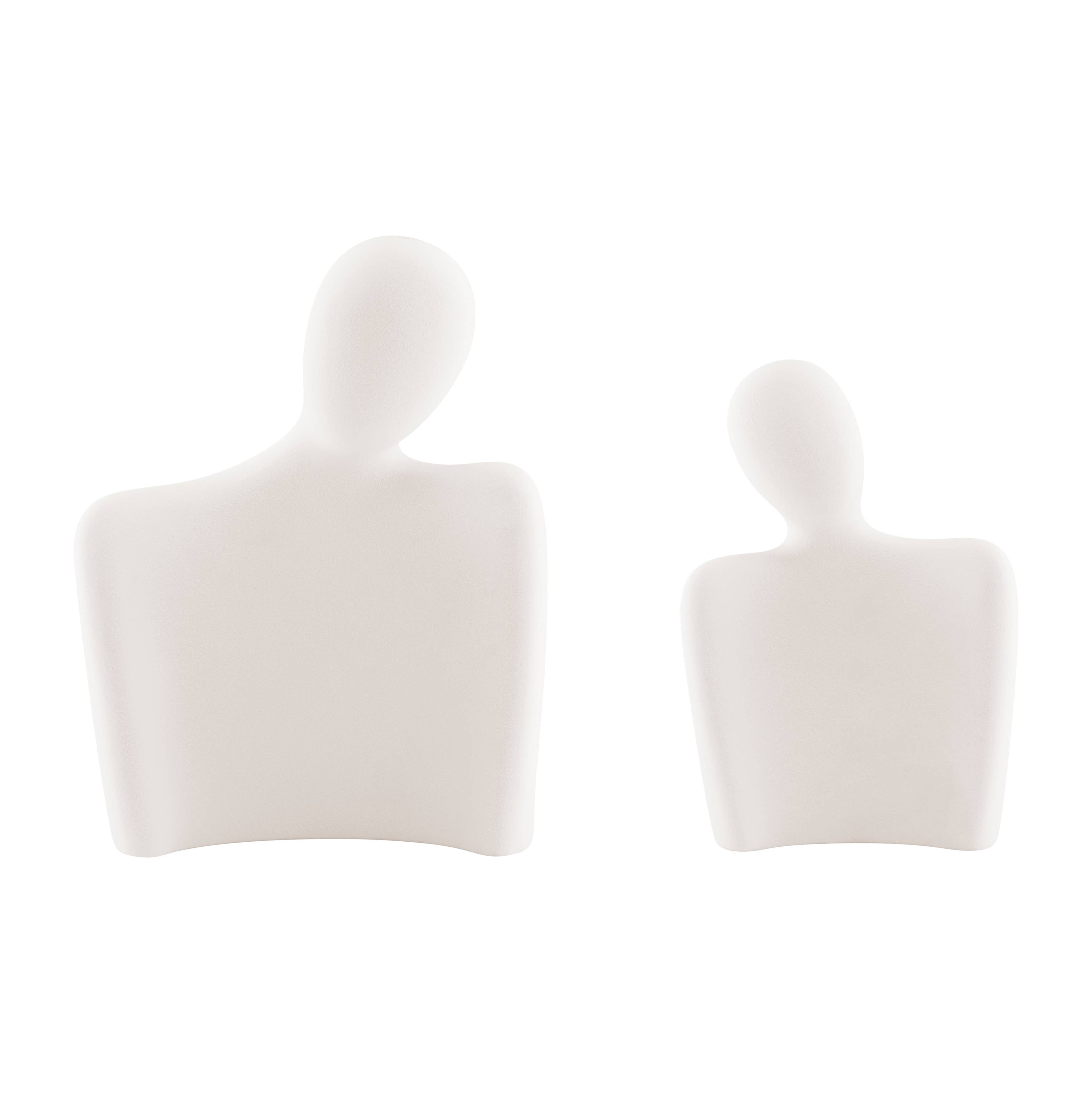 Hans Cream Nesting Couple Matte Ceramic Sculpture Set - Decor Addict, LLC