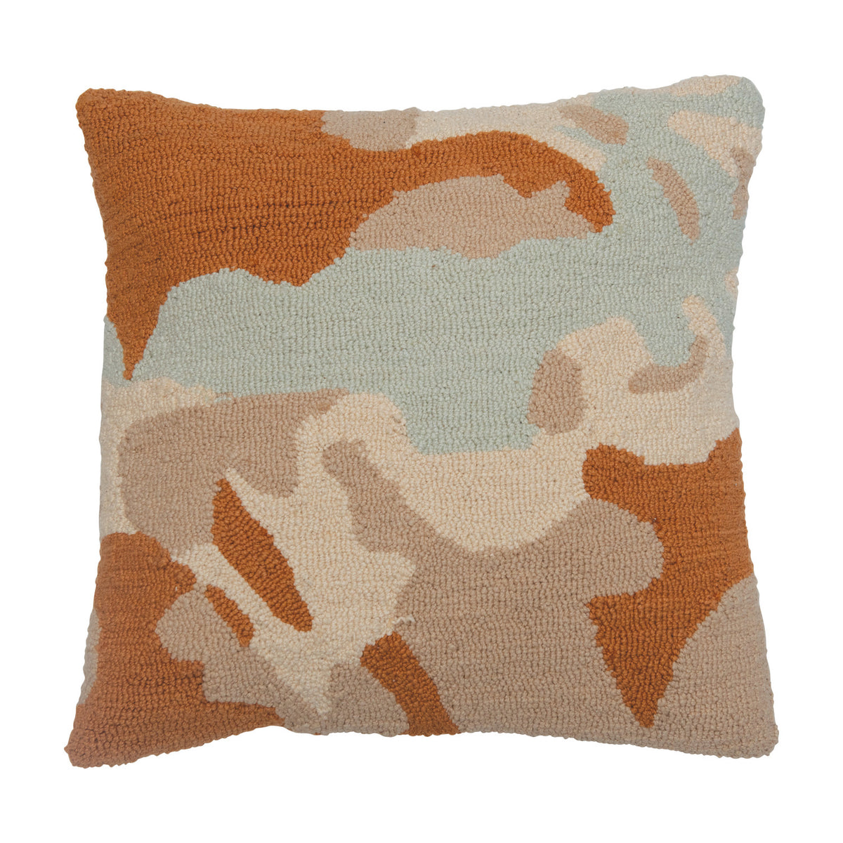 20" Cotton Punch Hook Pillow, Polyester Fill