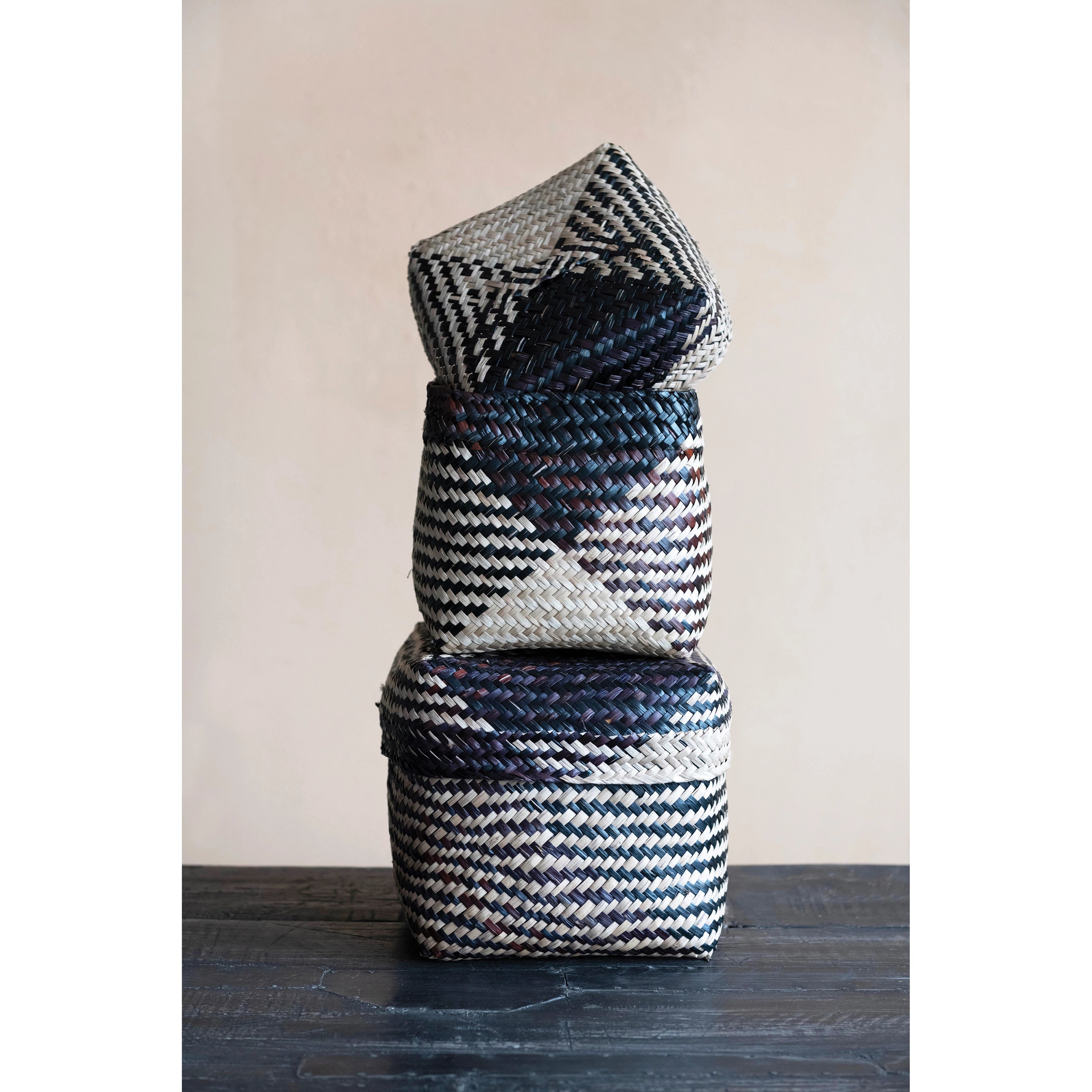 Hand-Woven Seagrass Boxes-Set of 2