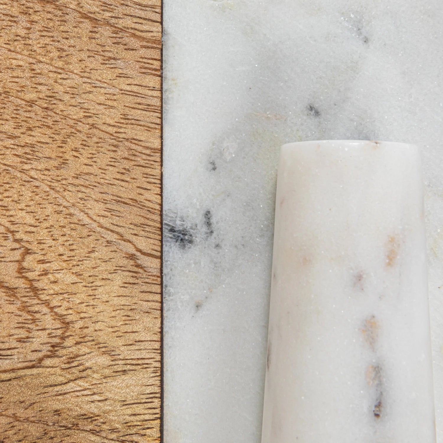 Mango Wood & Marble Cheese/Serving Board w/ Marble Pestle - Decor Addict, LLC