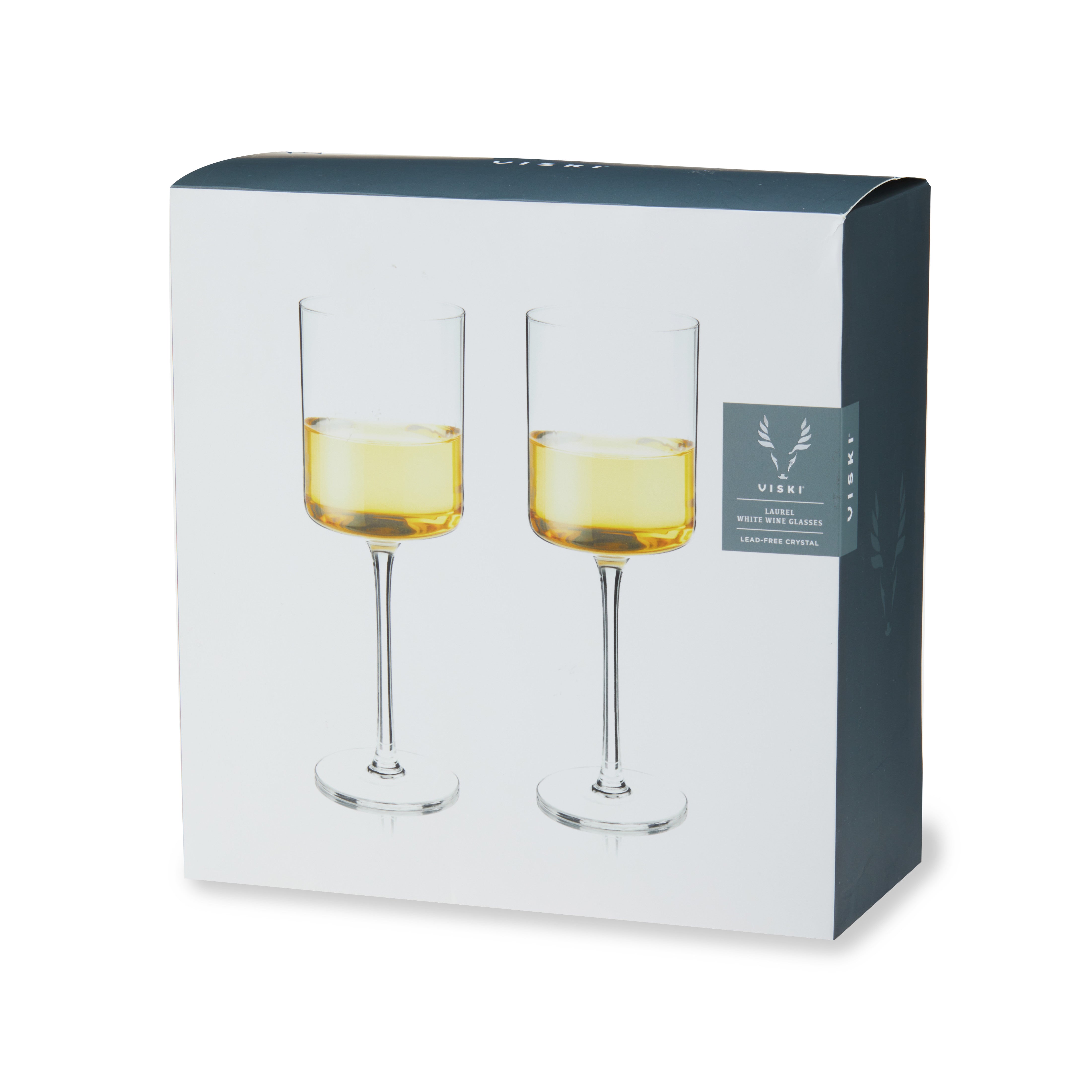 Laurel Crystal White Wine Glasses Set of 2 - Decor Addict, LLC