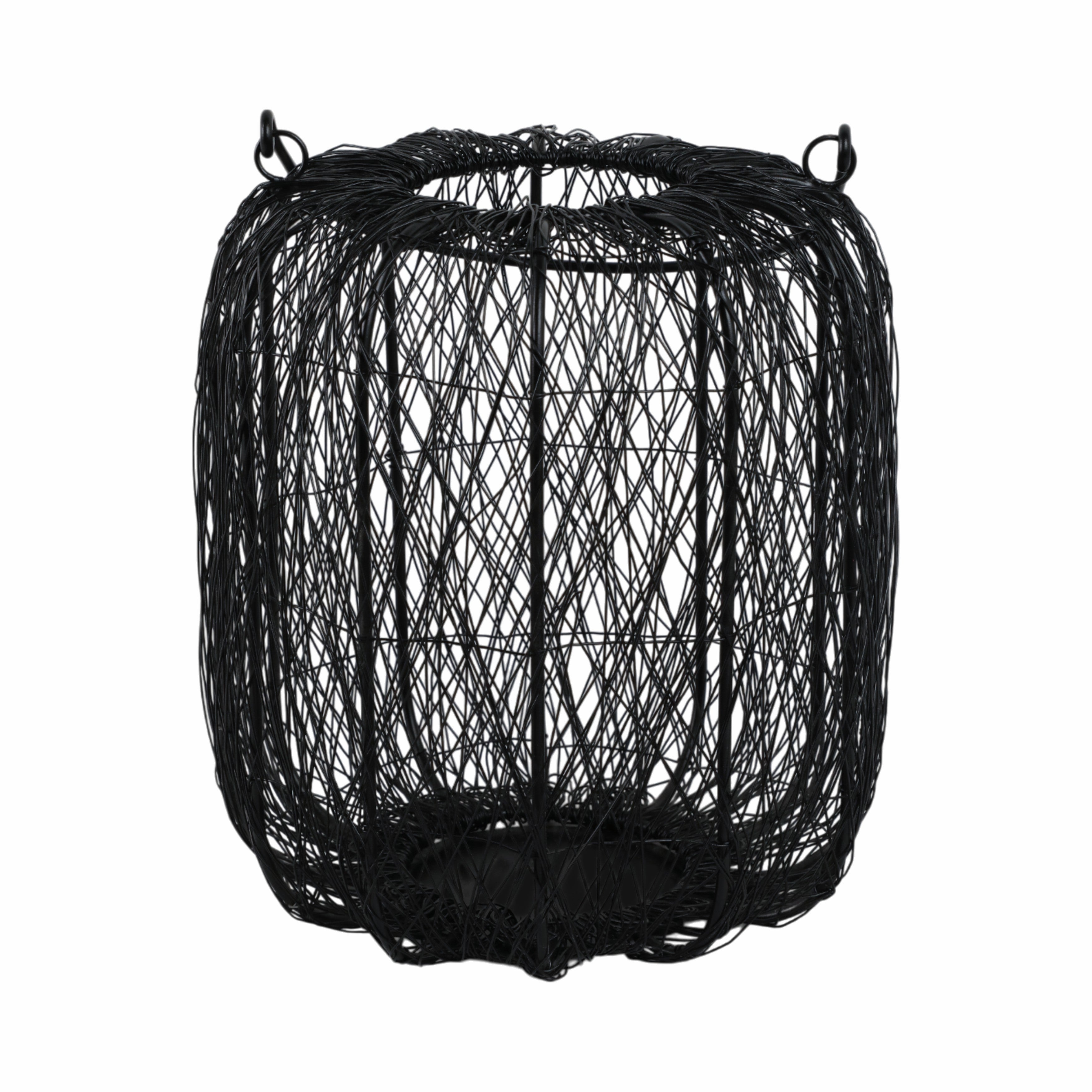 Metal, 10"h Wire Lantern, Black - Decor Addict, LLC