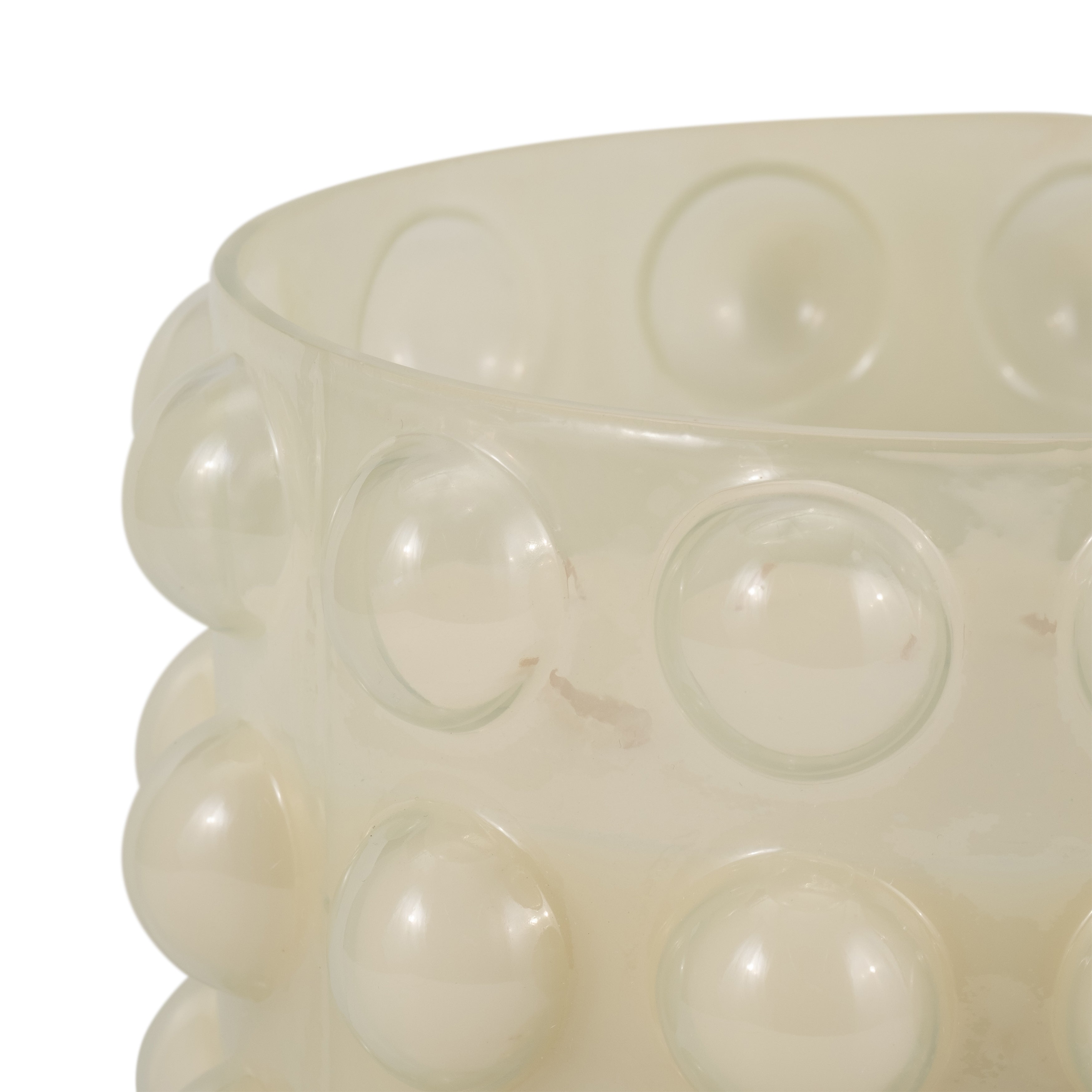 Glass, 9" 102 Oz Bubble Candle, Ivory - Decor Addict, LLC