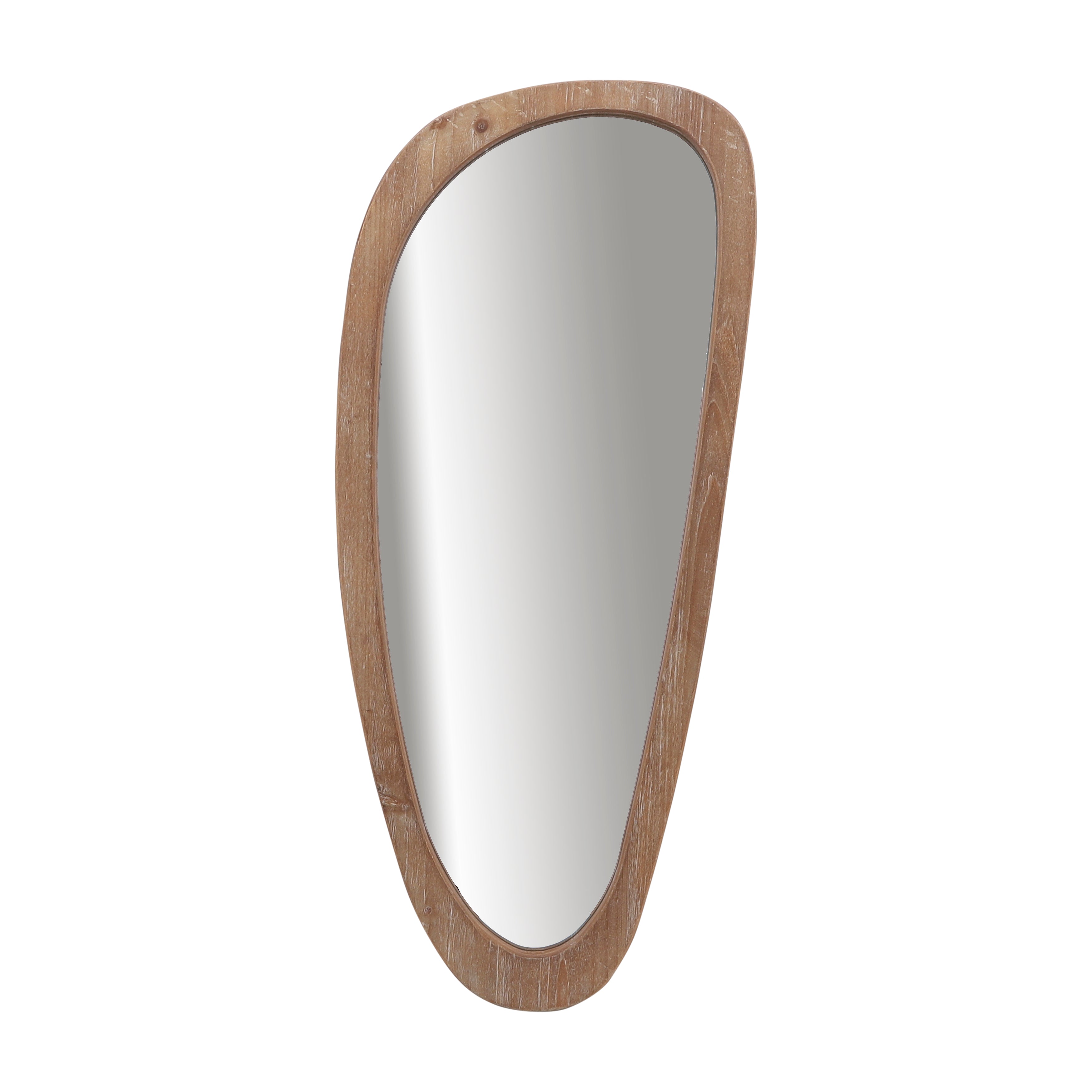 Wood, 15x36 Egg Shaped Mirror, Brown Wb - Decor Addict, LLC