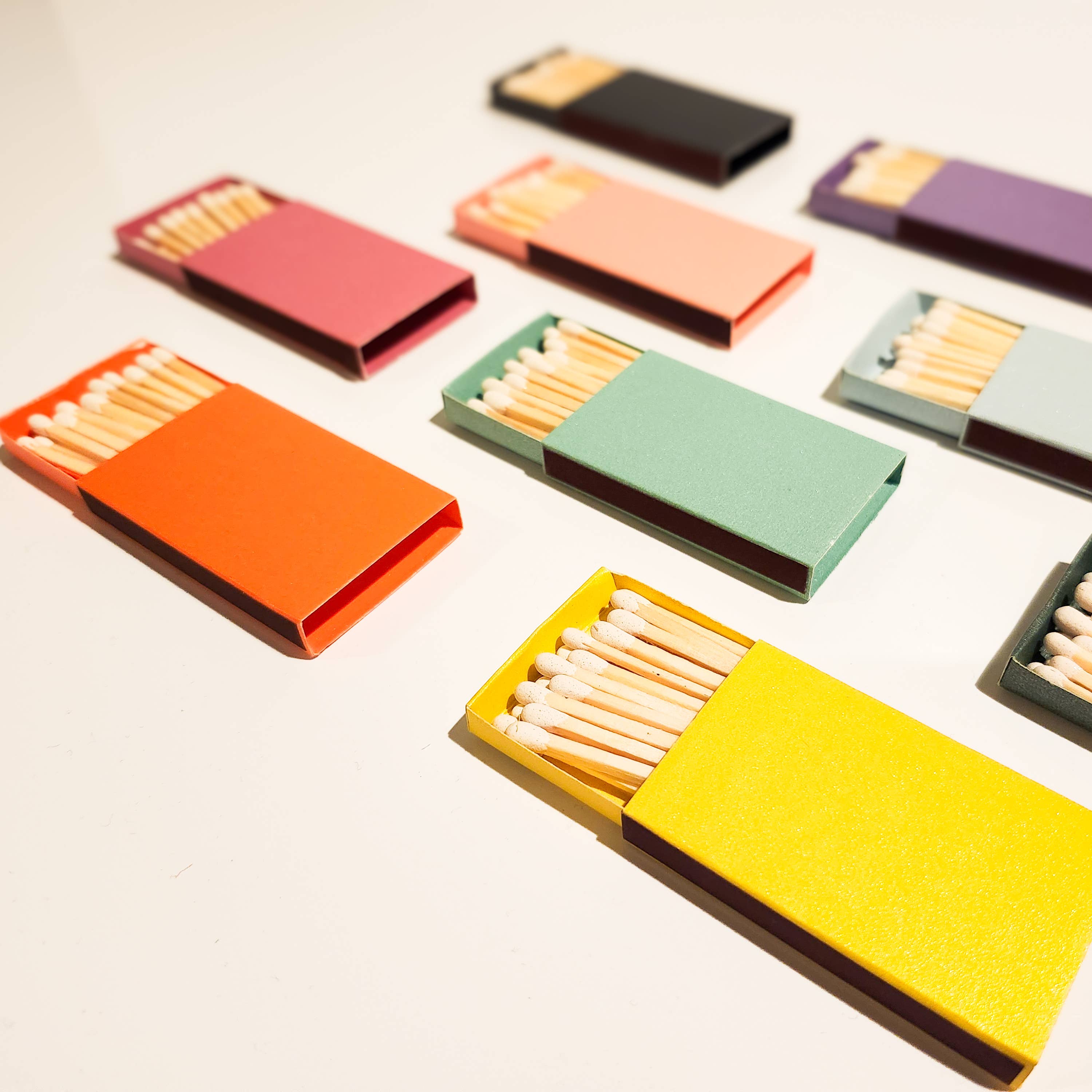 Iridescent Color Matchbox with White Matchsticks: Iridescent Black - Decor Addict, LLC