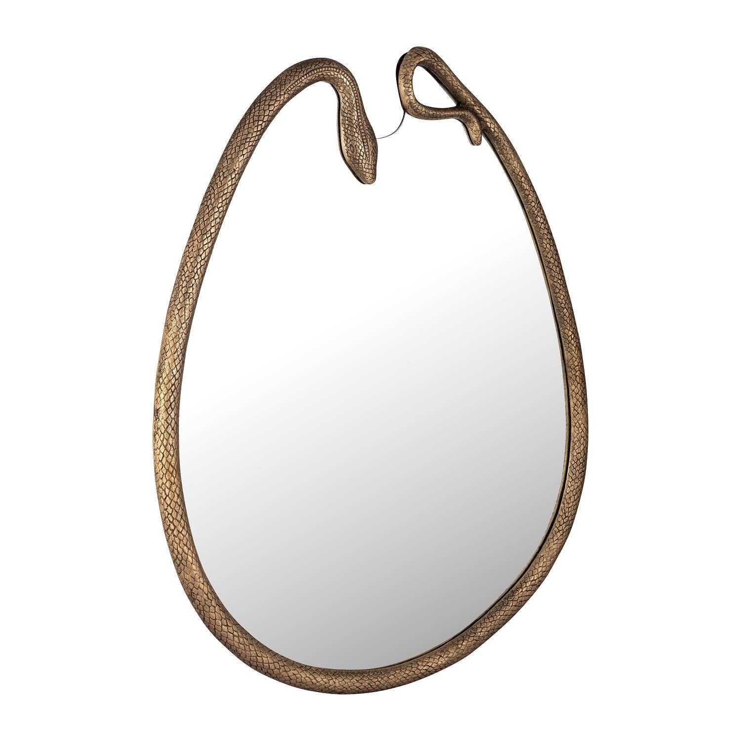 Brass Antique Cast Aluminum Wall Mirror: Brown / Aluminum - Decor Addict, LLC
