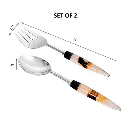 SS & Stone Oval Handle Set - Decor Addict, LLC