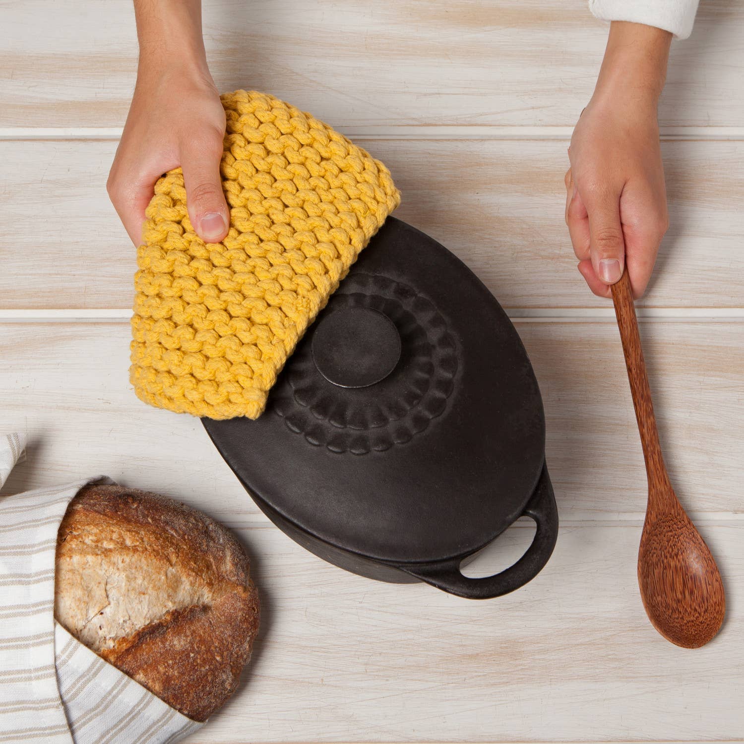 Ochre Knit Potholder - Decor Addict, LLC