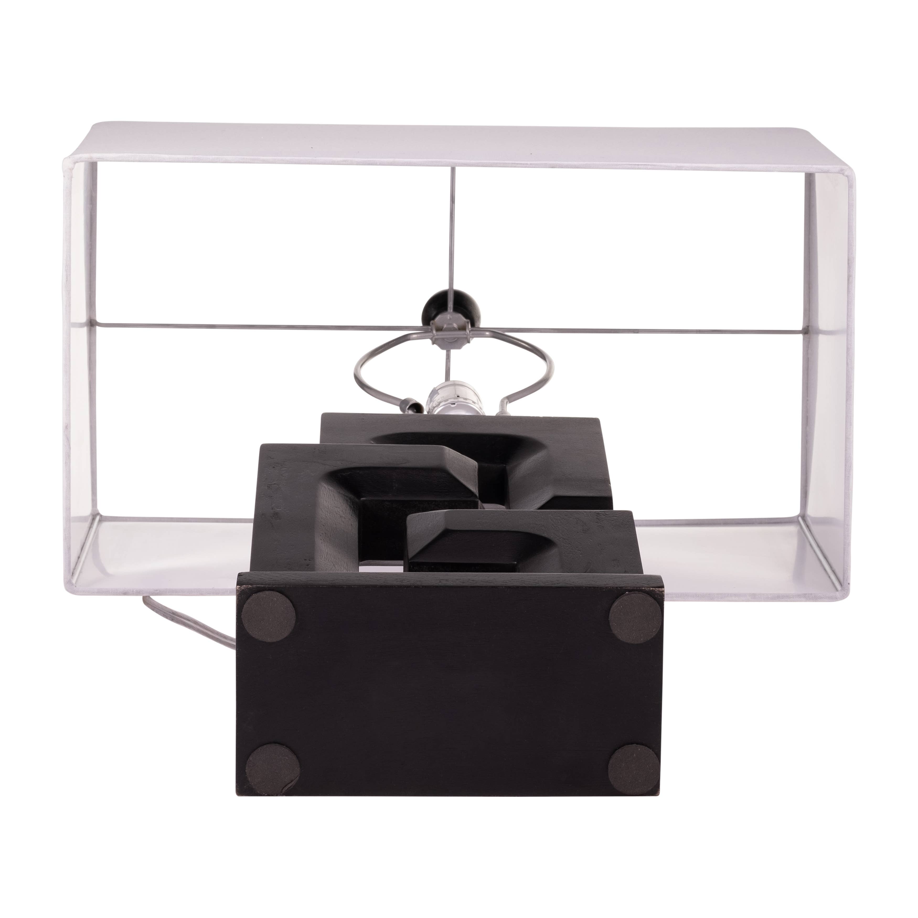 Wood, 27"h Geometric Lamp, Black - Decor Addict, LLC