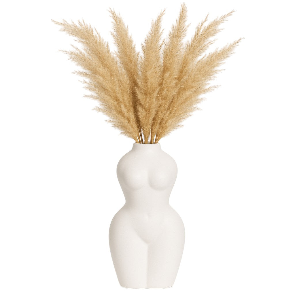 Dol, 12"h Torso Vase, White - Decor Addict, LLC