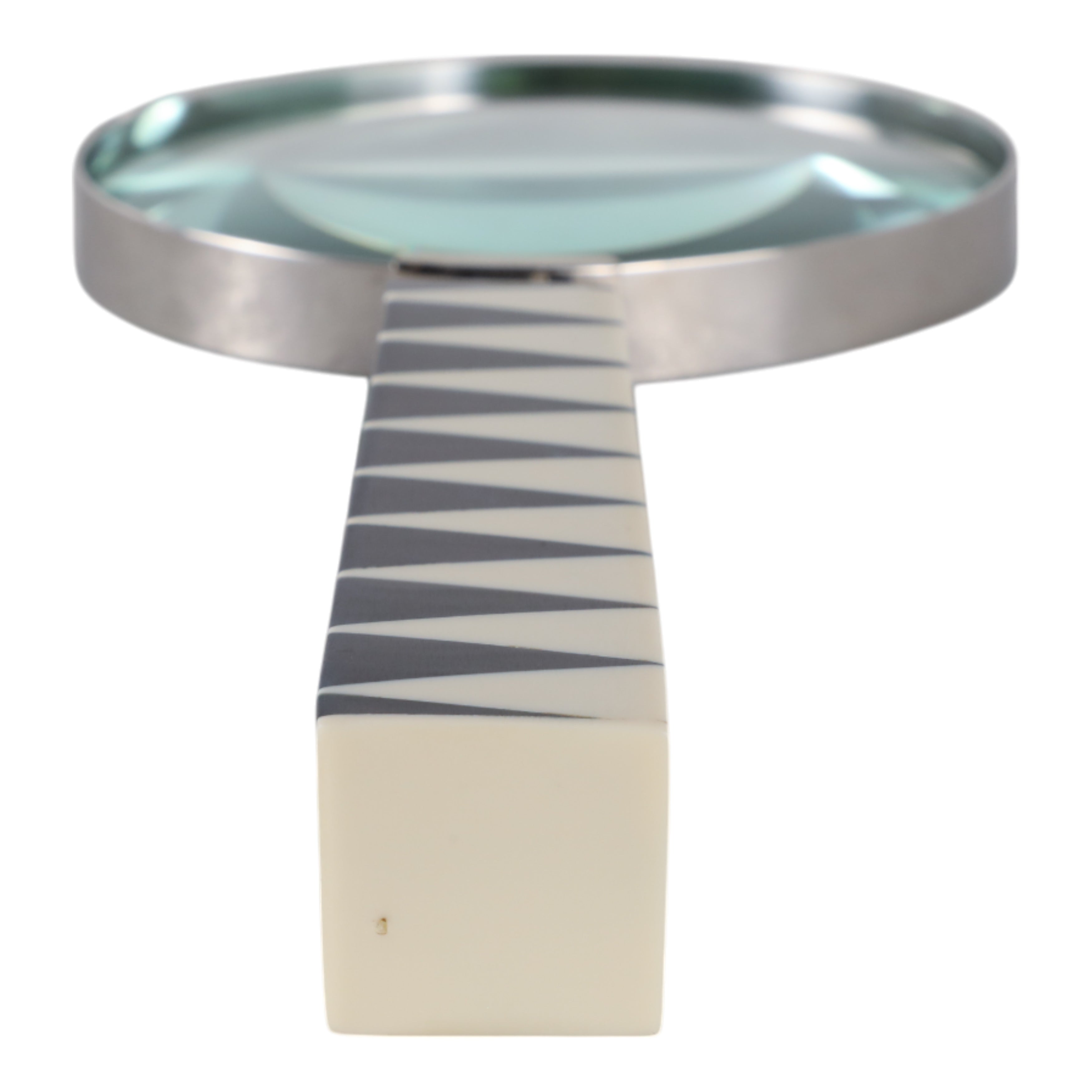 10x4" Sharp Lines Magnifying Glass, Blue/white - Decor Addict, LLC