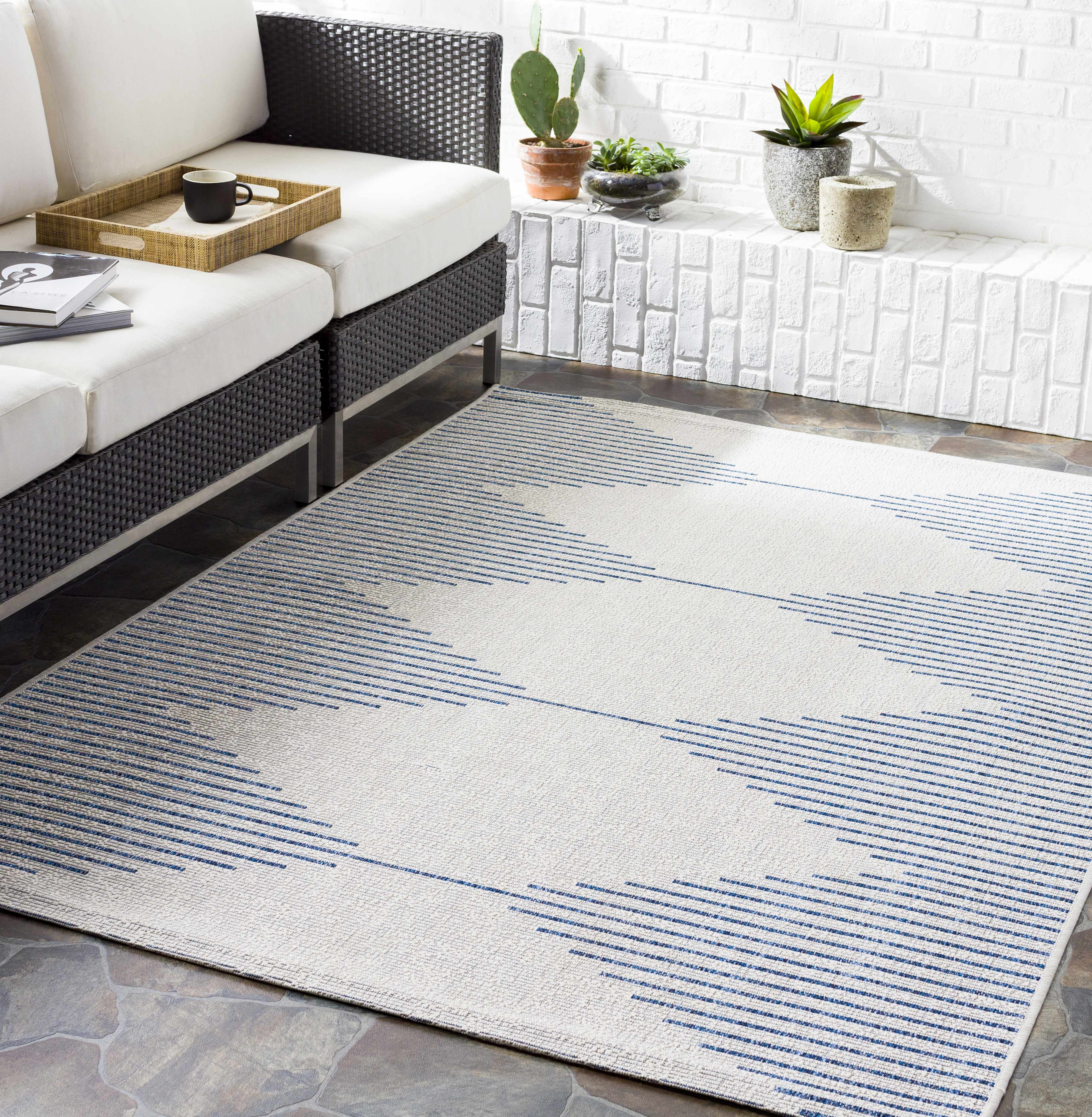 Stephan Blue & Cream Area Rug - Decor Addict, LLC