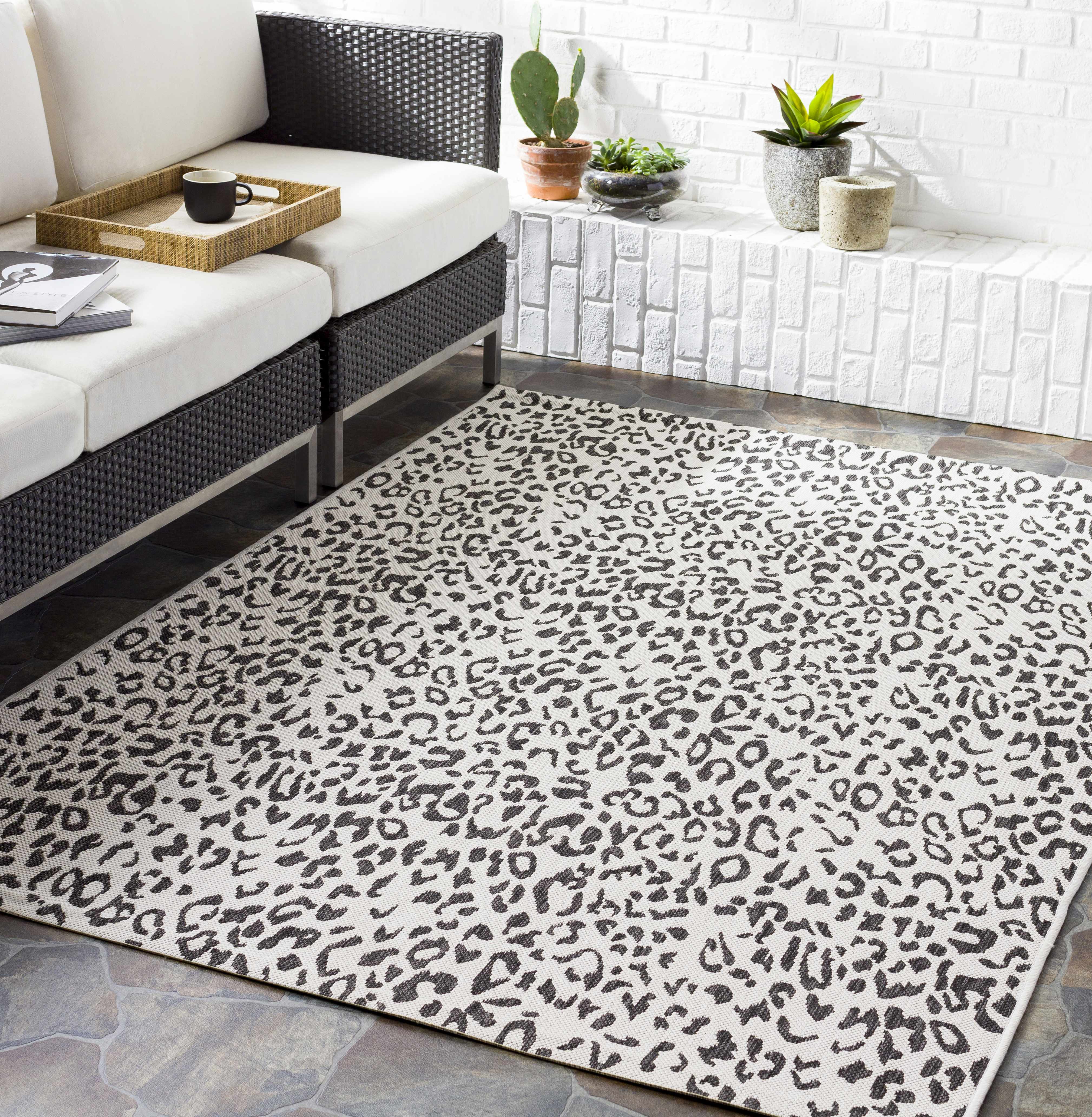 Alderbury White Leopard Print Rug - Decor Addict, LLC