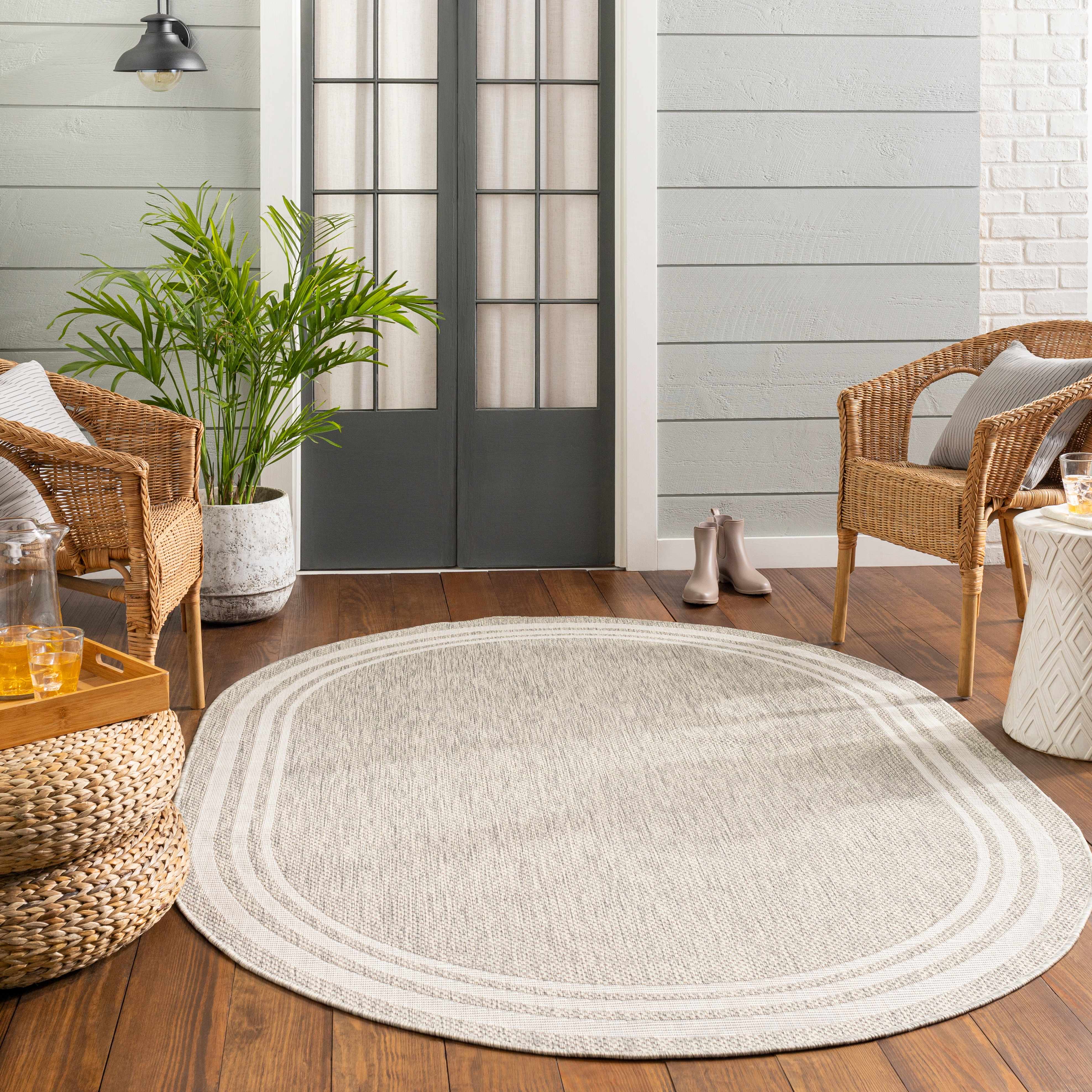 Burradoo Bordered Beige Rug - Decor Addict, LLC