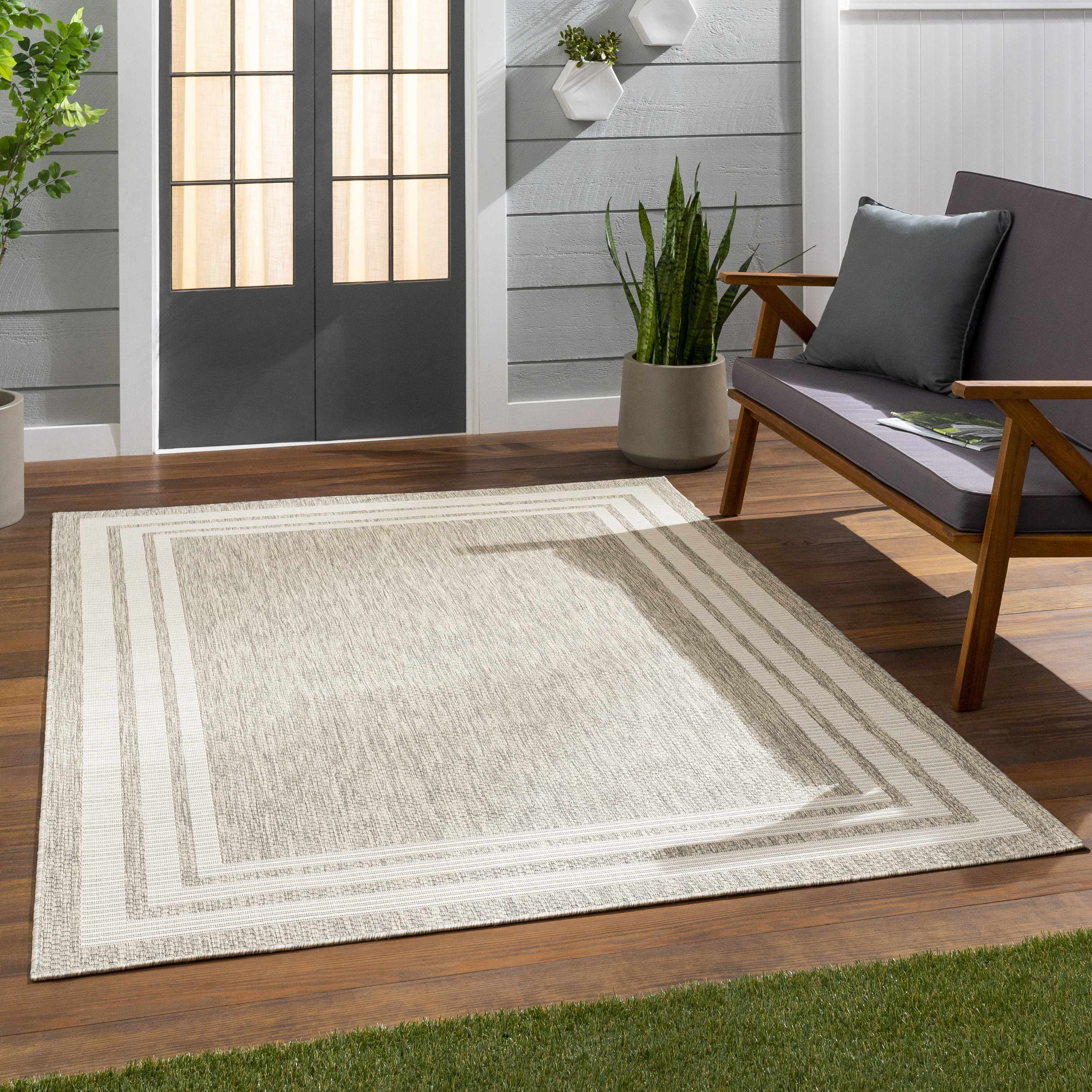 Burradoo Bordered Beige Rug - Decor Addict, LLC