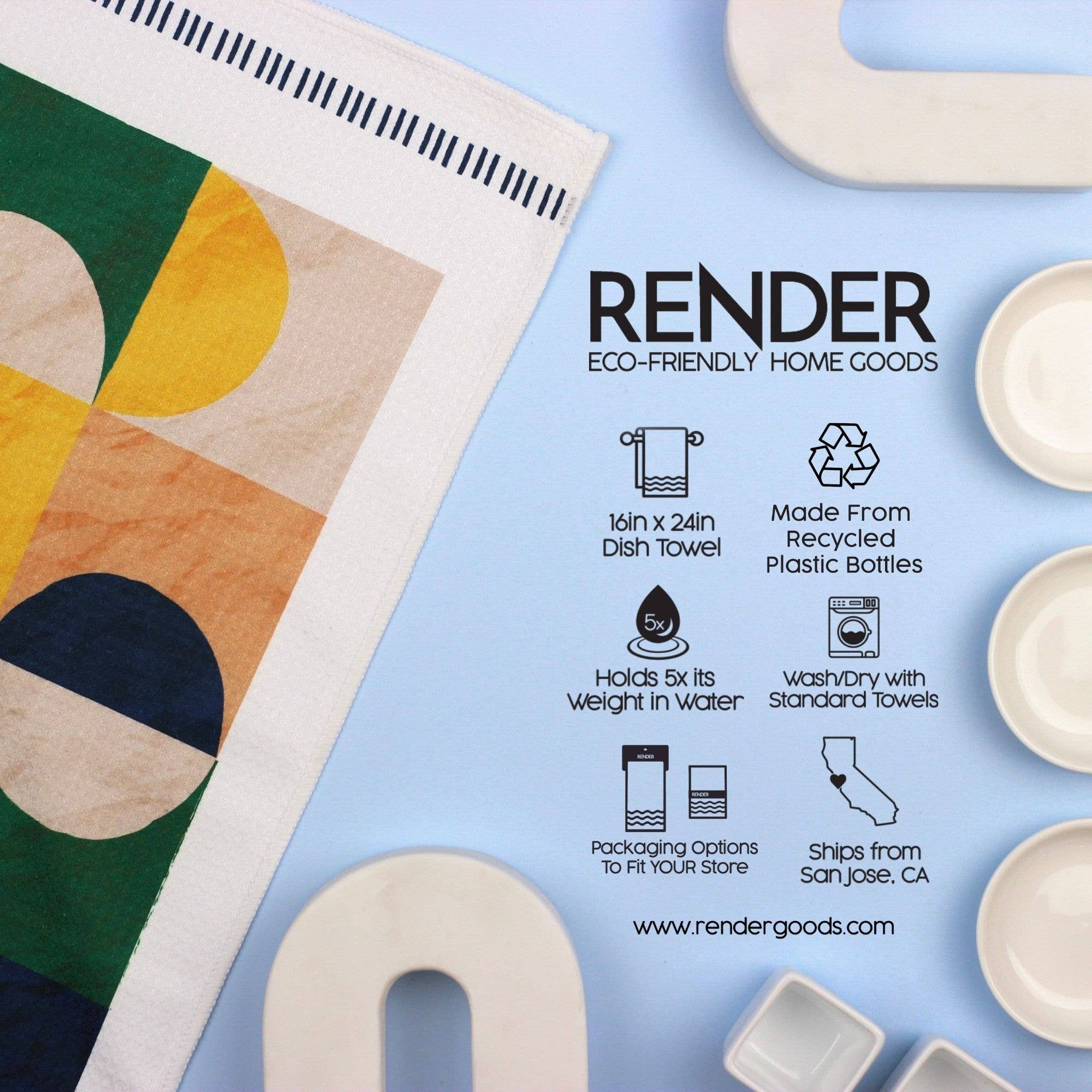 Geo Boho Colorblock Dish Towel - 16''x24'' - Decor Addict, LLC