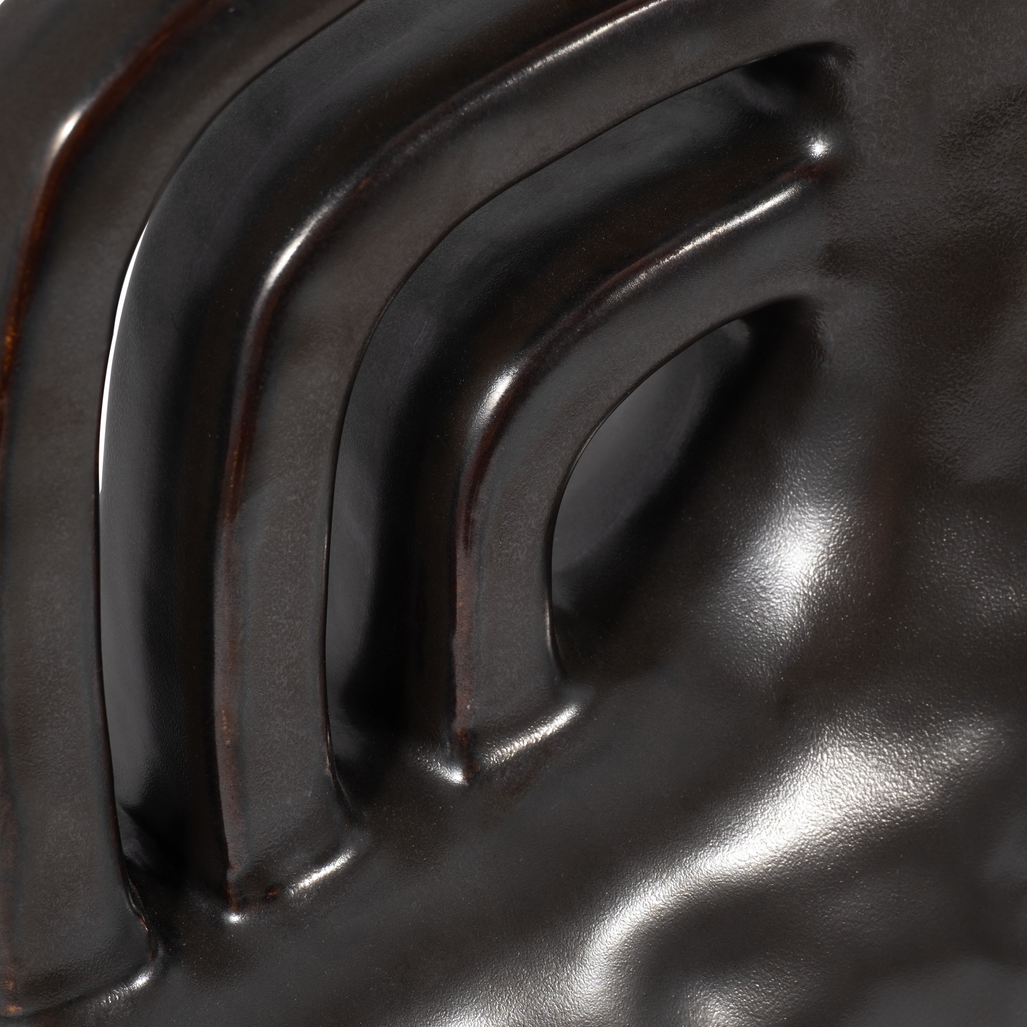 Cer, 12" Metallic Triple Handle Vase, Black - Decor Addict, LLC