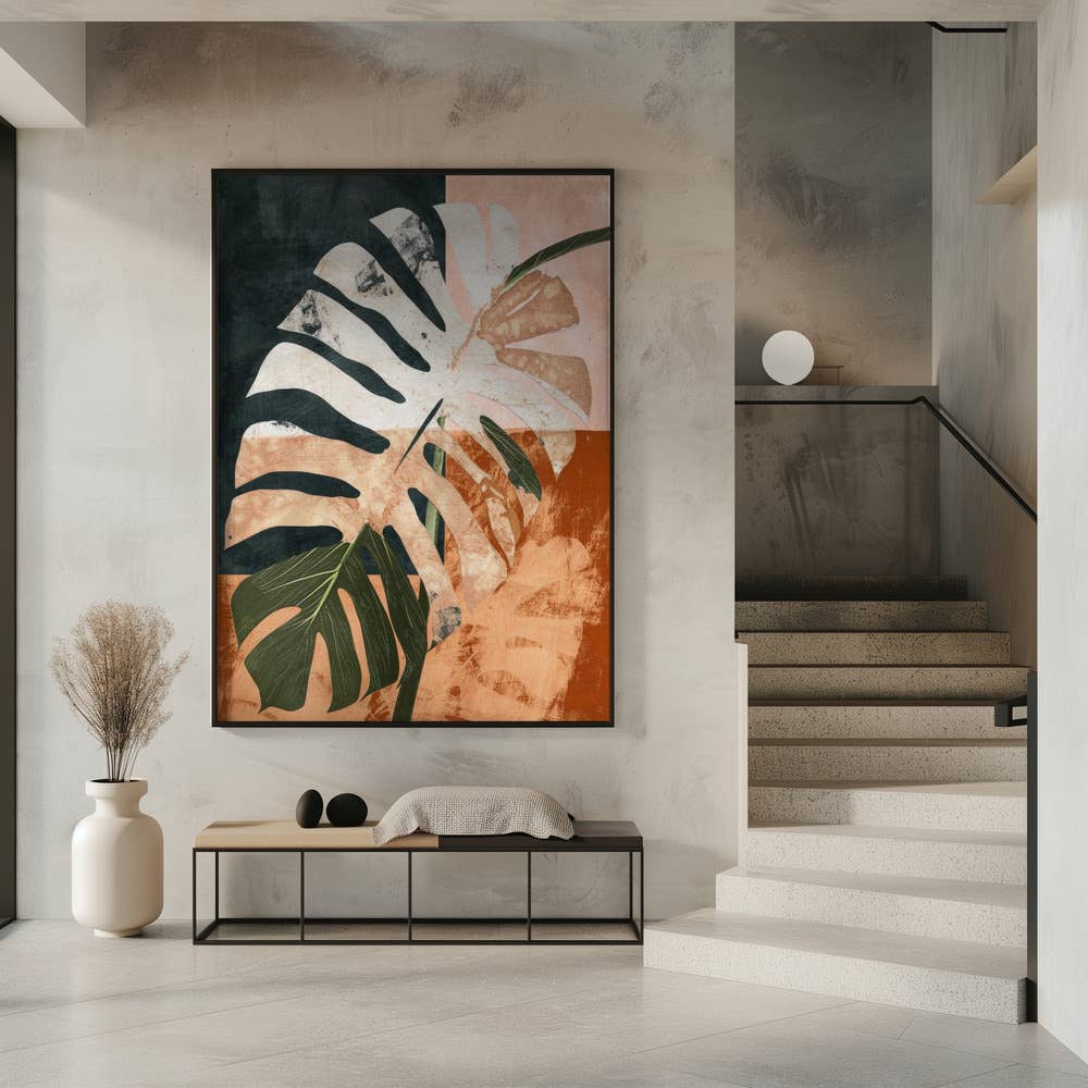 "Into the jungle" Framed Textured Wall Art: Walnut / 40"H x 30"W - Decor Addict, LLC