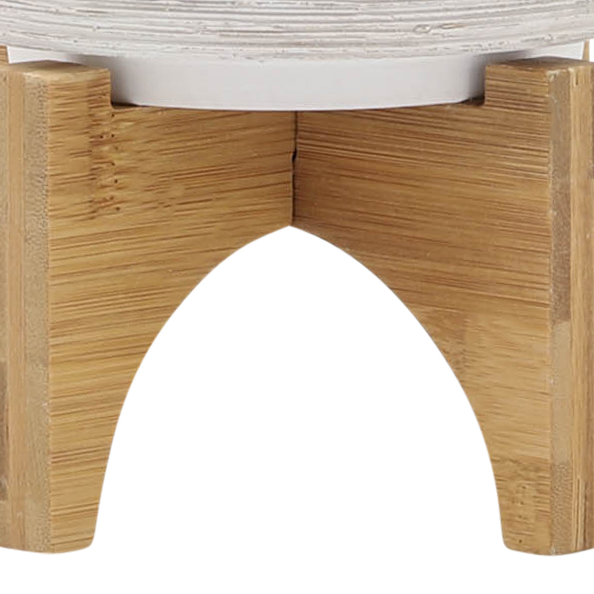 Ceramic 5" Planter On Wooden Stand, Gray - Decor Addict, LLC